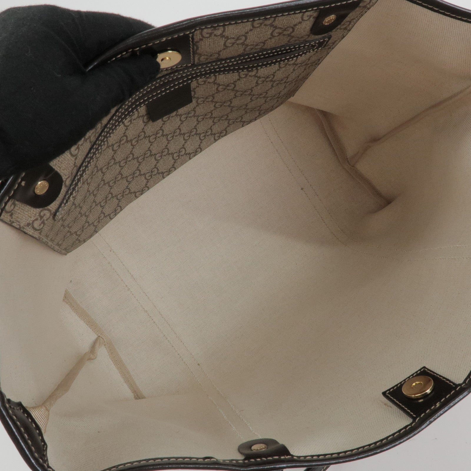 GUCCI GG Supreme Patent Leather Tote Bag Shoulder Bag 197953