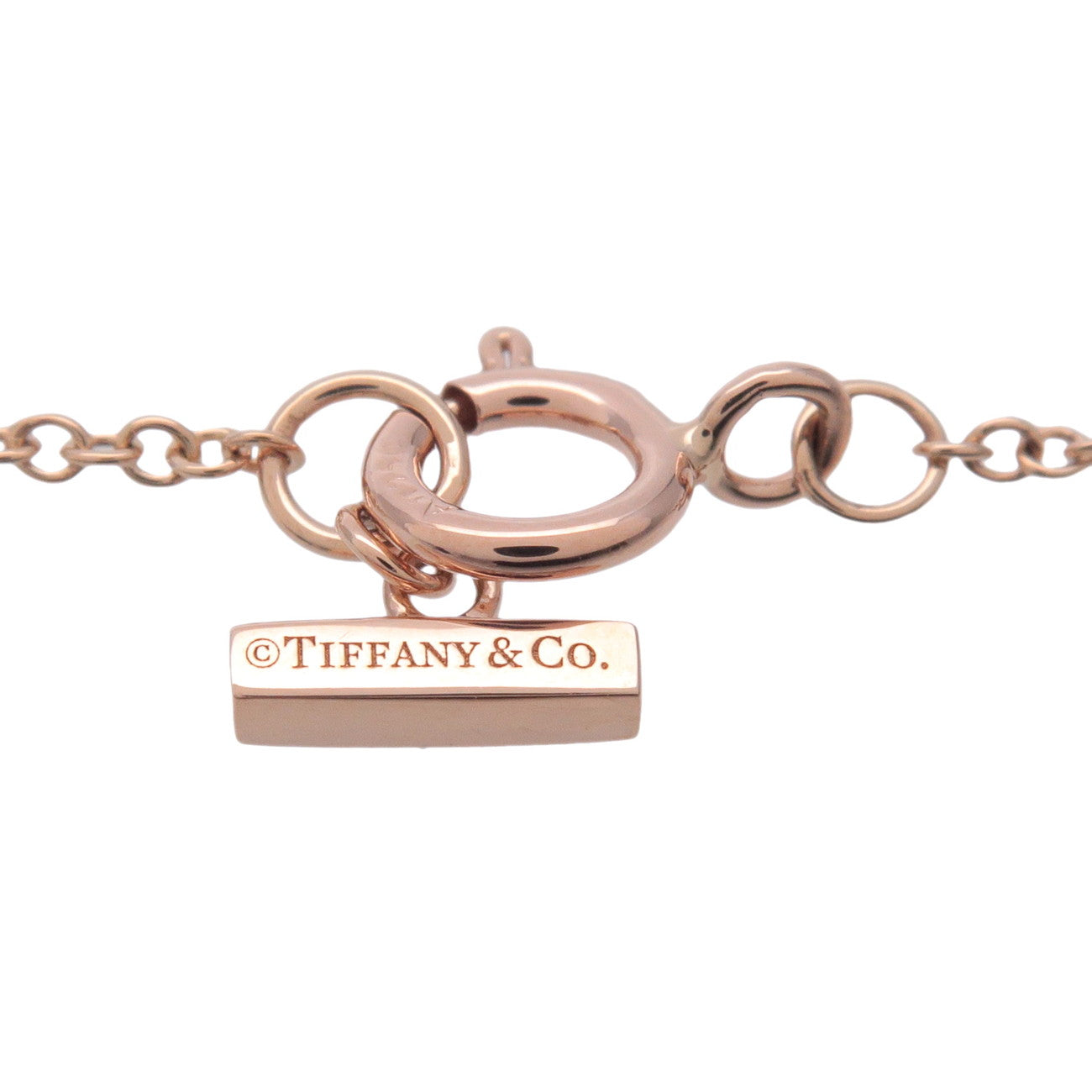 Tiffany & Co T to Circle Shell Necklace K18 750PG Rose Gold