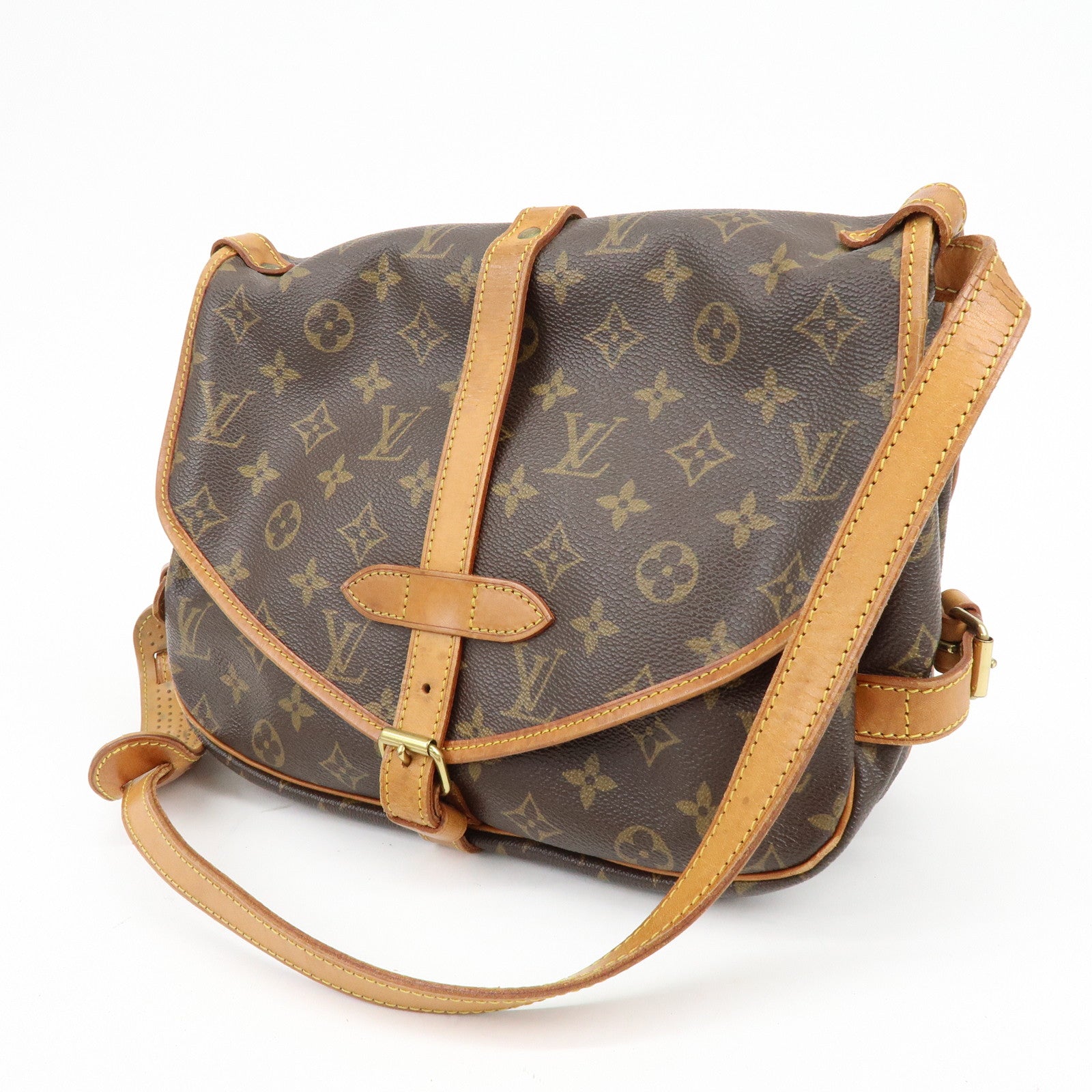 Louis Vuitton Monogram Saumur 30 Canvas Shoulder Bag Brown M42256