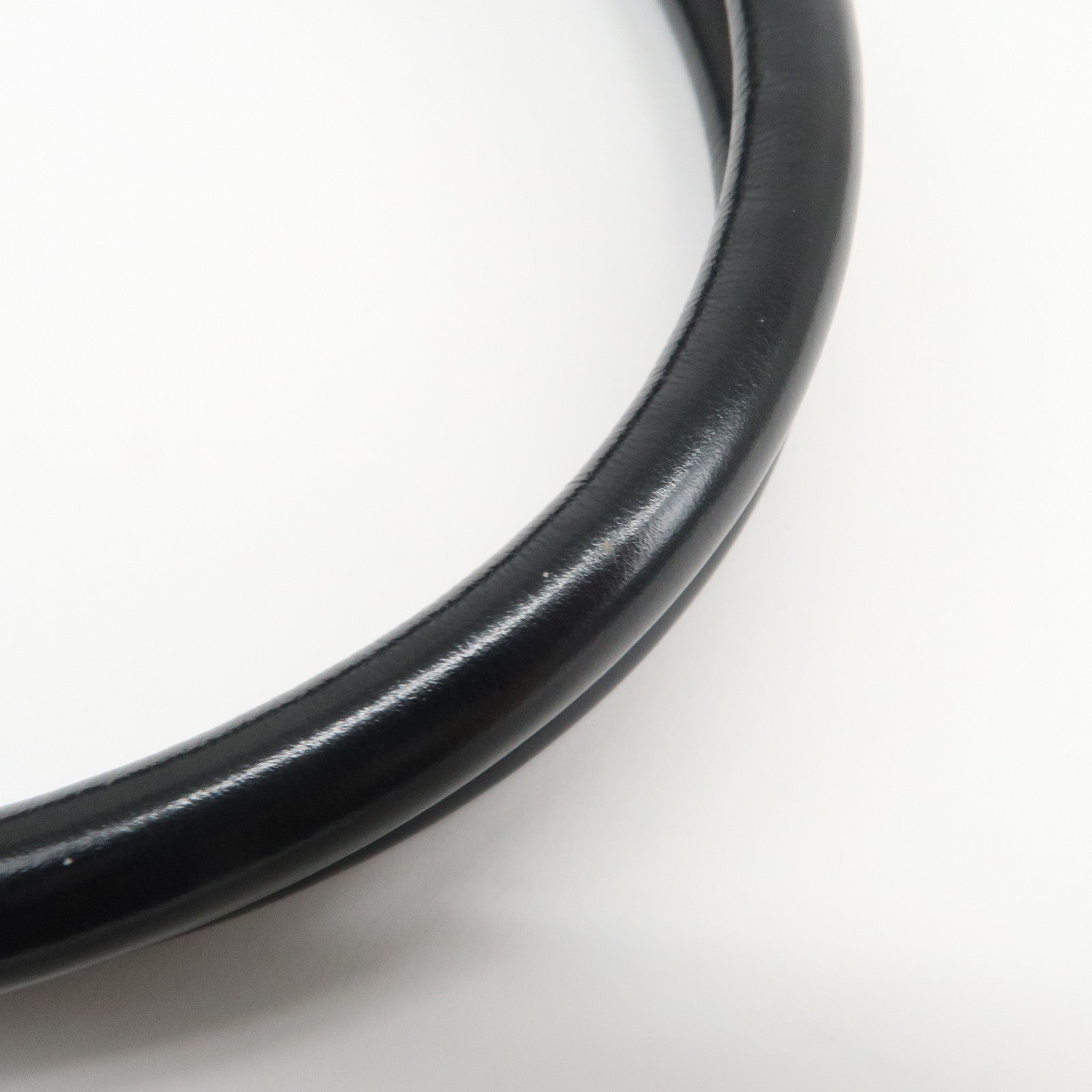 Ferragamo Gancini Embossed Leather Tote Bag Hand Bag Black