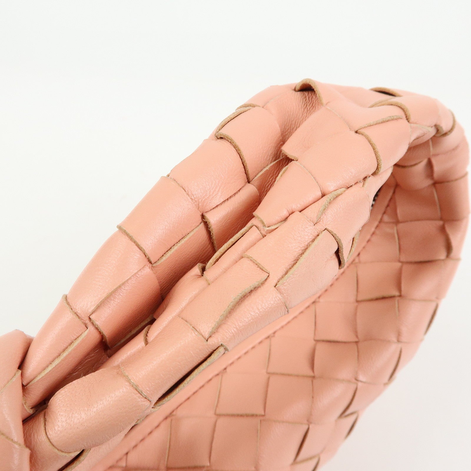 BOTTEGA VENETA Mini Jodie Intrecciato Leather Hand Bag Pink