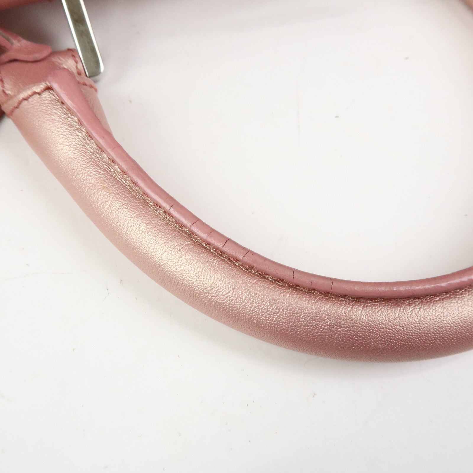LOEWE Anagram Amazona 28 Leather Hand Bag Metallic Pink