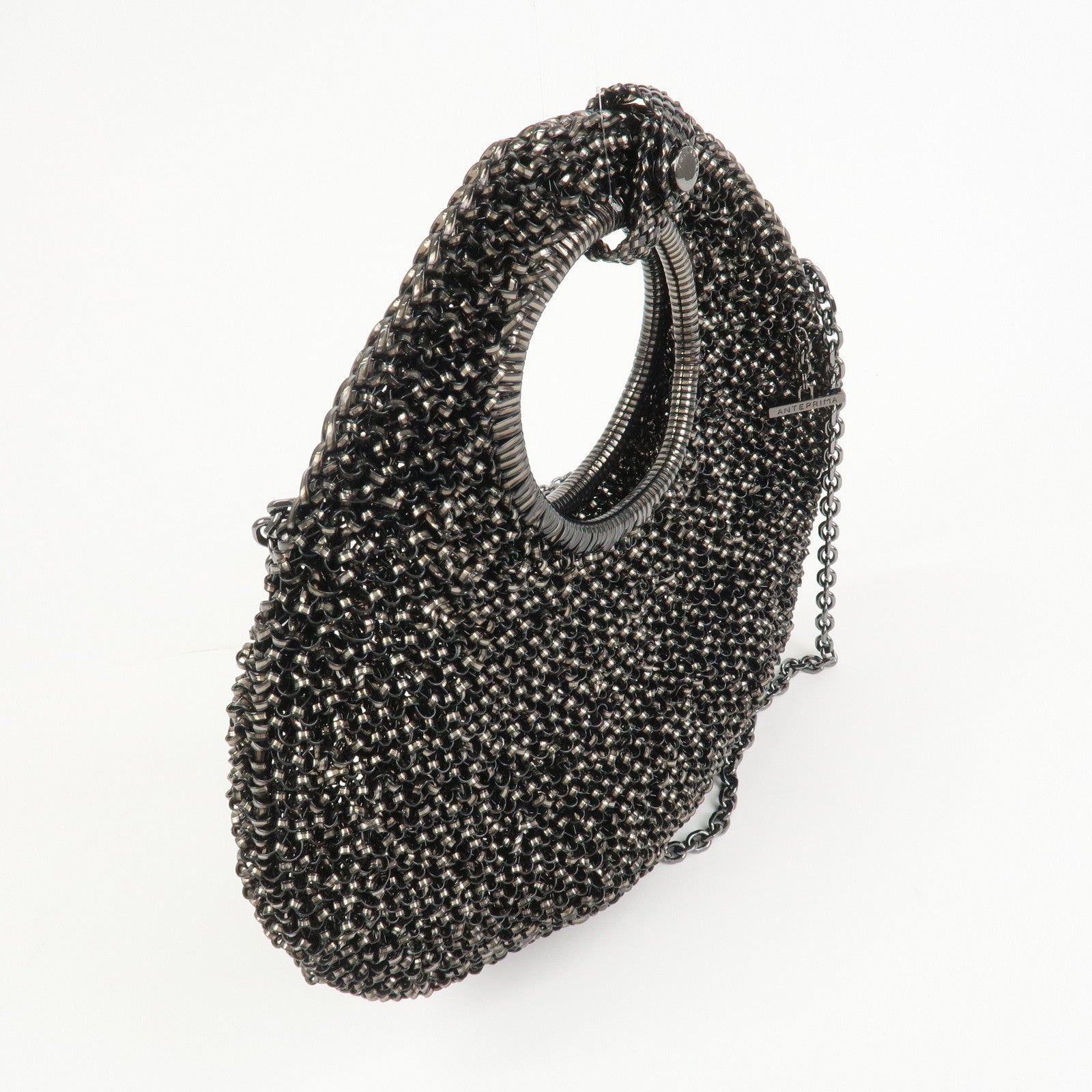 ANTEPRIMA PVC 2Way Chain Hand Bag Shoulder Bag Black