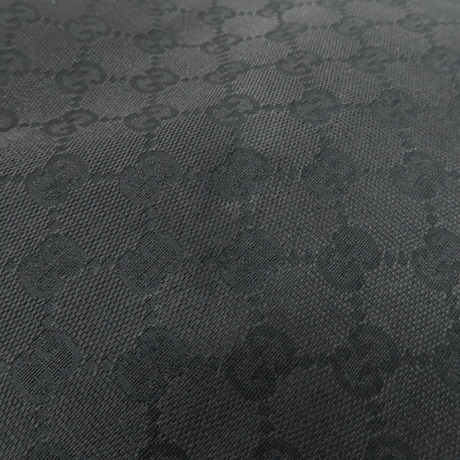 GUCCI Logo GG Canvas Leather Tote Bag Hand Bag Black 120836