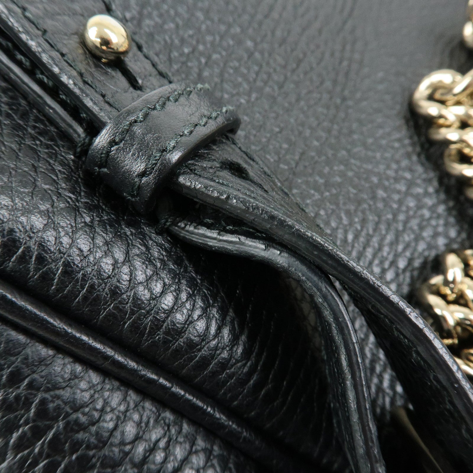 GUCCI SOHO Interlocking G Leather Backpack Rucksack Black 431570