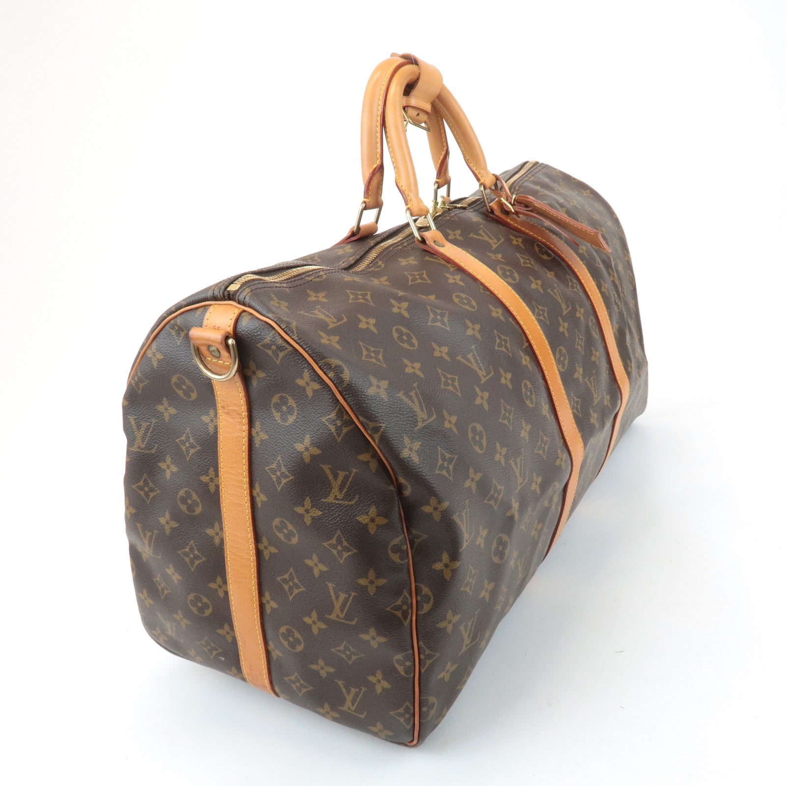 Louis Vuitton Monogram Keep All Bandouliere 55 Boston Bag Brown M41414 Used