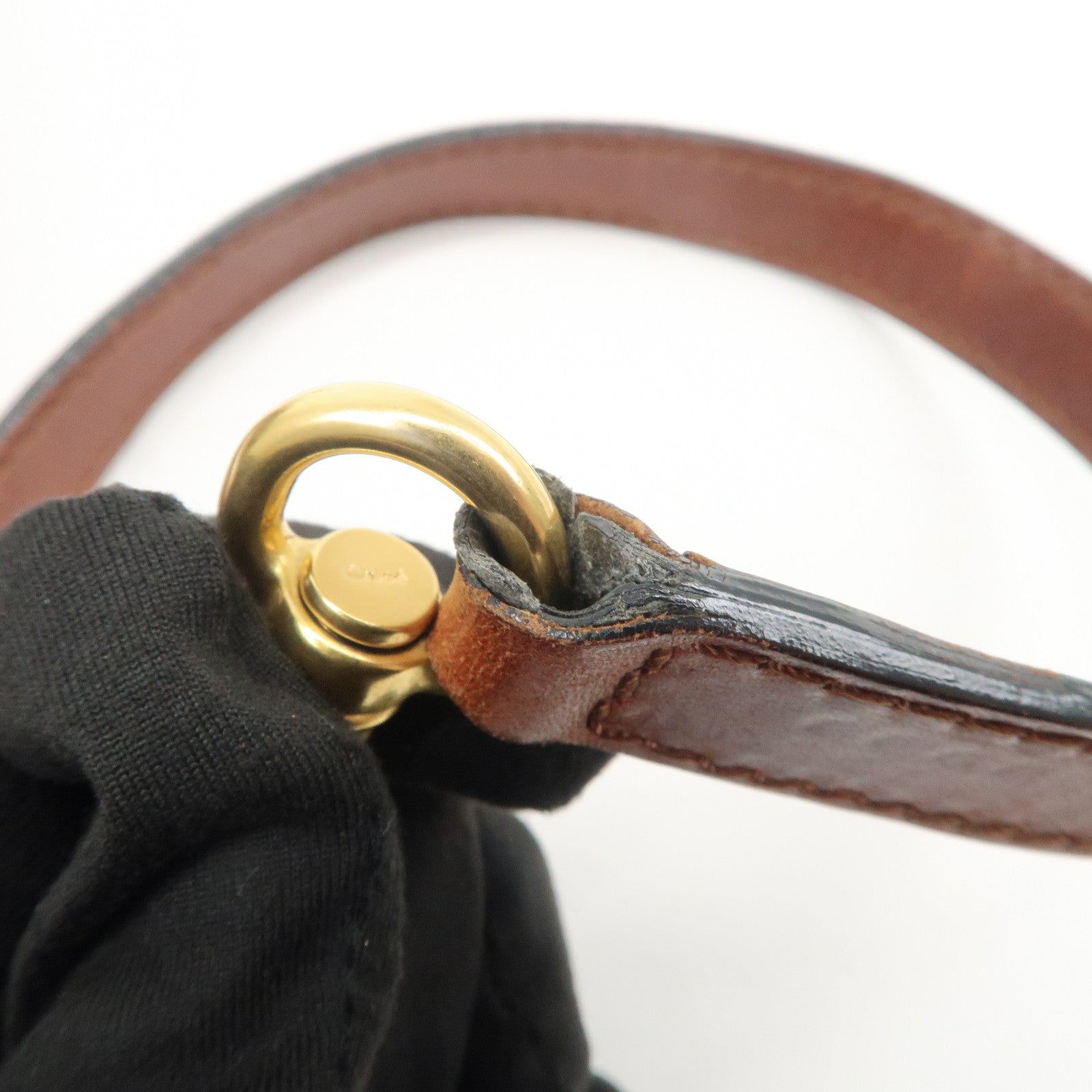 Chloe Marcie Leather 2WAY Bag Shoulder Bag Hand Bag Brown