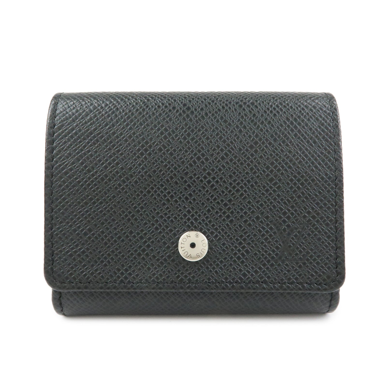Louis Vuitton Taiga Porte Monnaie Sergei Coin Case Black M32562