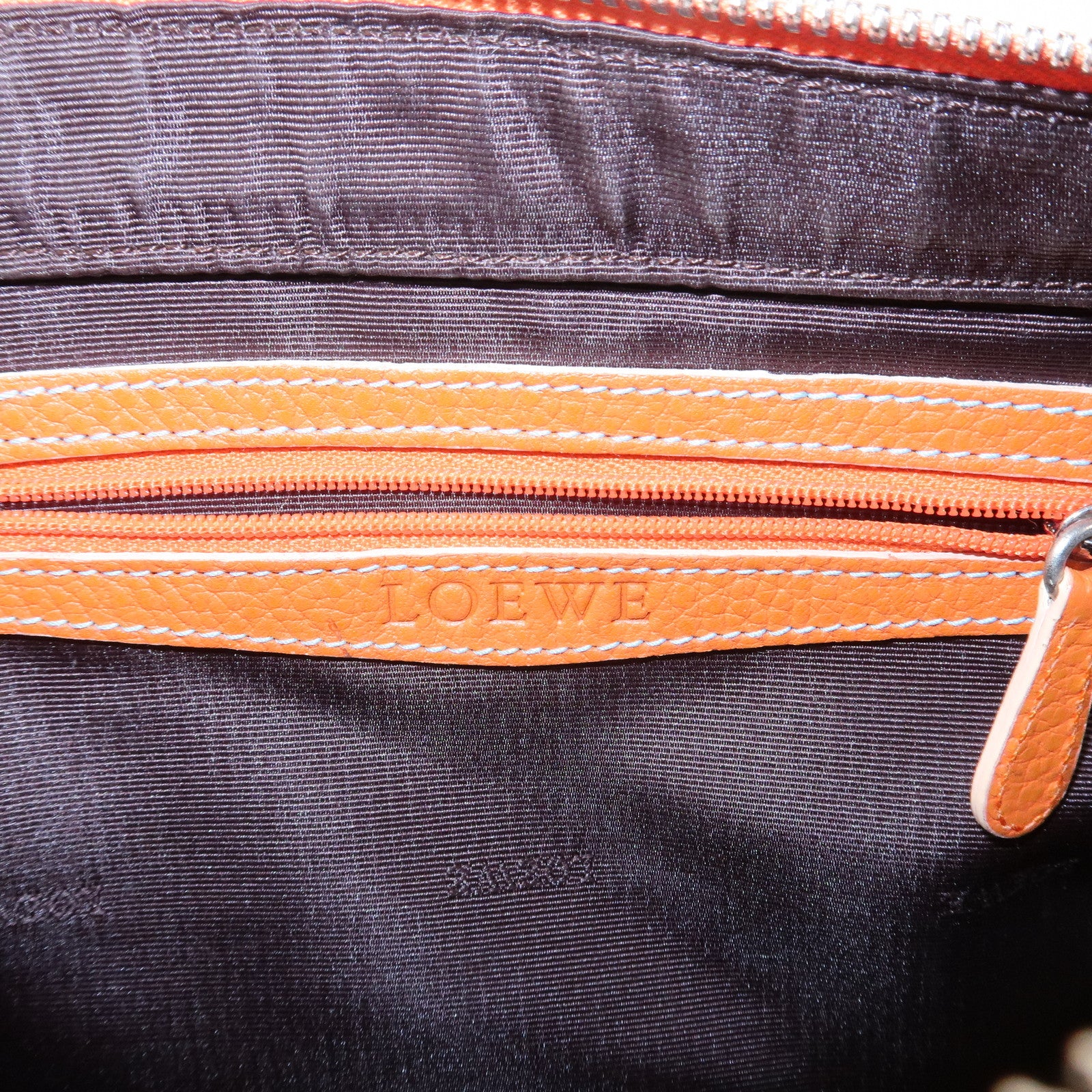 LOEWE Senda Leather Hand Bag Orange