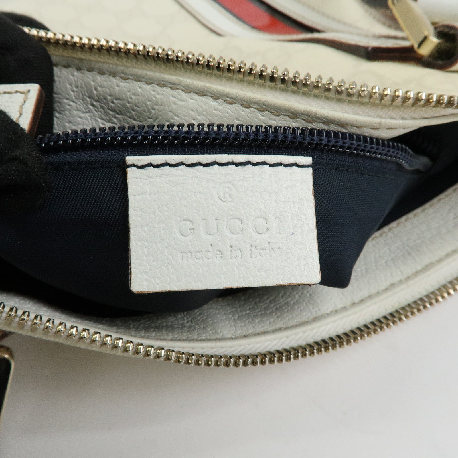GUCCI Sherry GG Supreme PVC Leather Shoulder Bag Ivory 153244