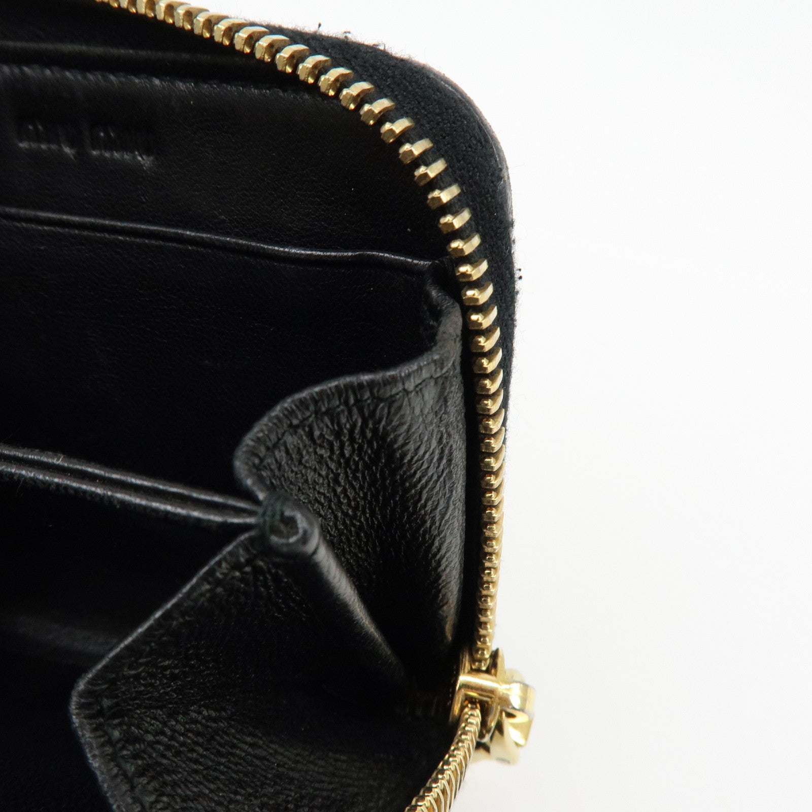MIU MIU Matelasse Nappa Leather Compact Wallet Black 5MM268
