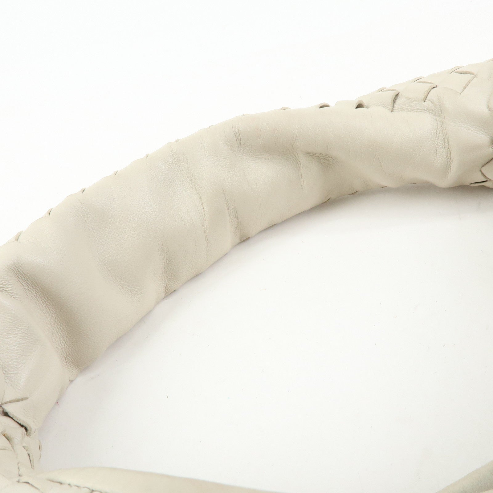 BOTTEGA VENETA Hobo Intrecciato Leather Shoulder Bag Ivory 232499