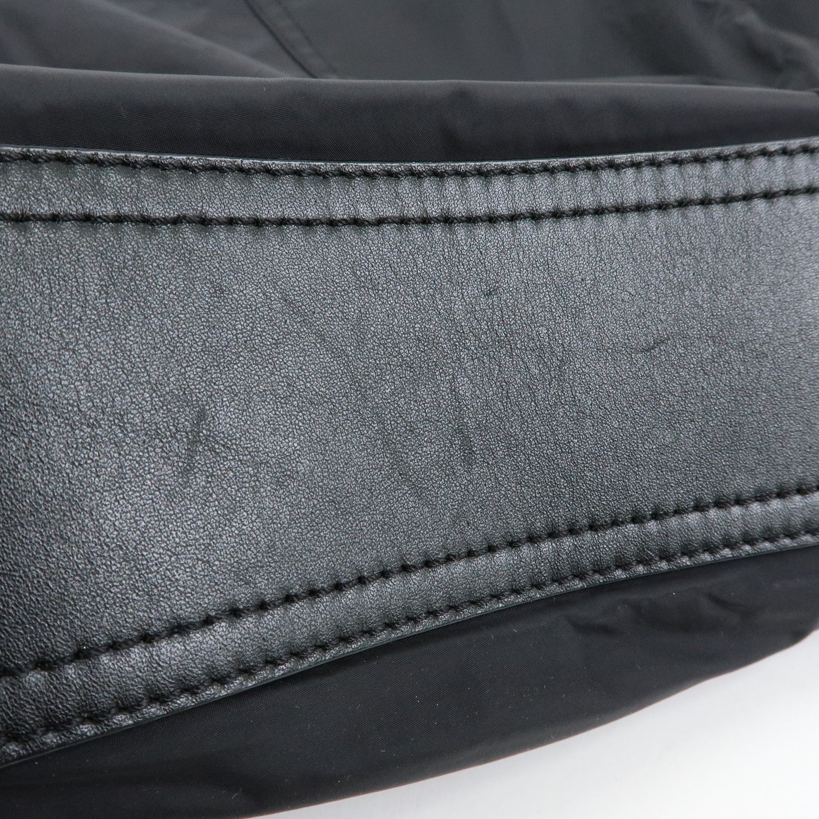 BURBERRY Nylon Leather Tote Bag Shoulder Bag Black