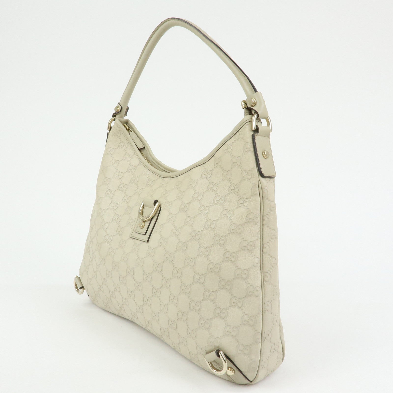 GUCCI Abbey Guccissima Leather Shoulder Bag Hand Bag White 130737