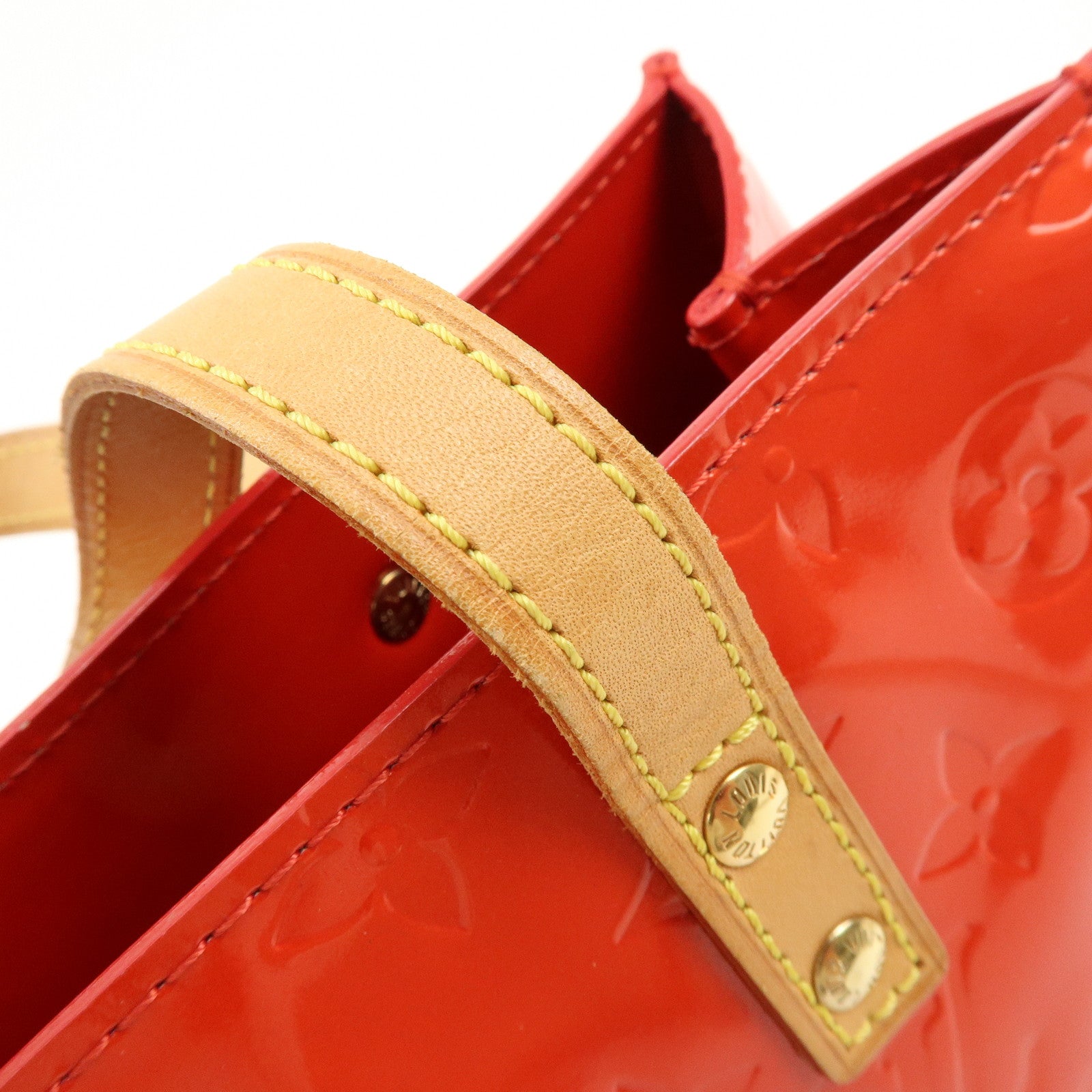 Louis Vuitton Monogram Vernis Lead PM Hand Bag Rouge M91088
