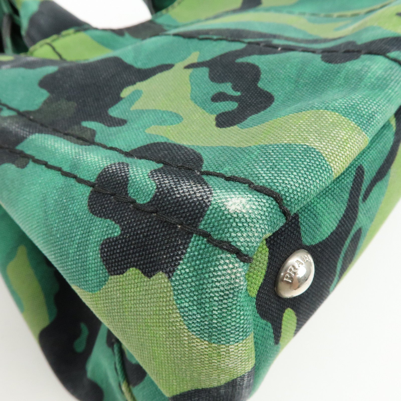 PRADA Canapa Triangle Logo Canvas 2Way Hand Bag Shoulder Bag B2642B