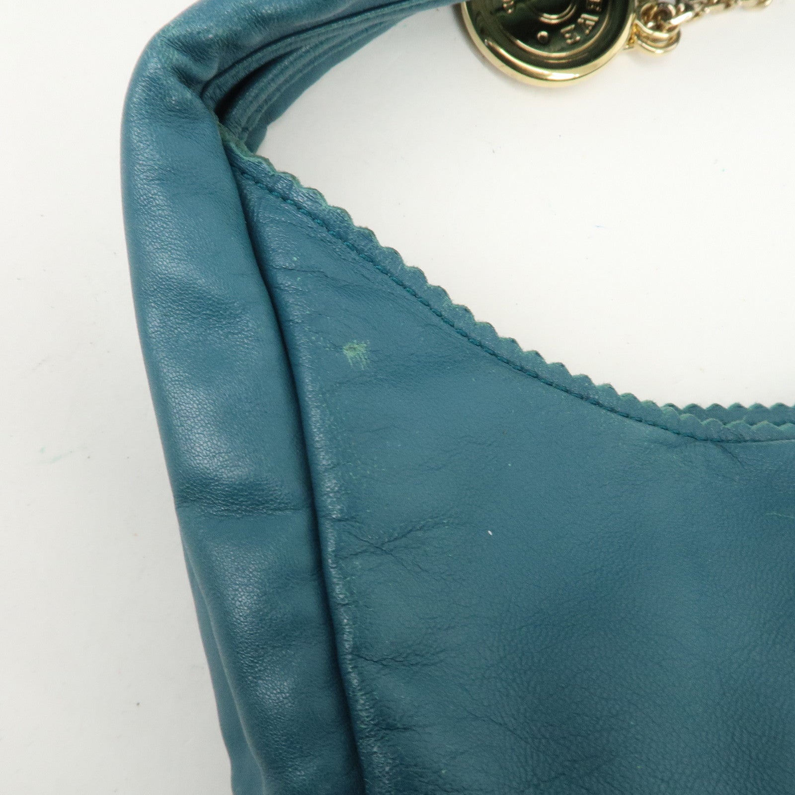 LOEWE Viento 30 Leather Shoulder Bag Hand Bag Blue