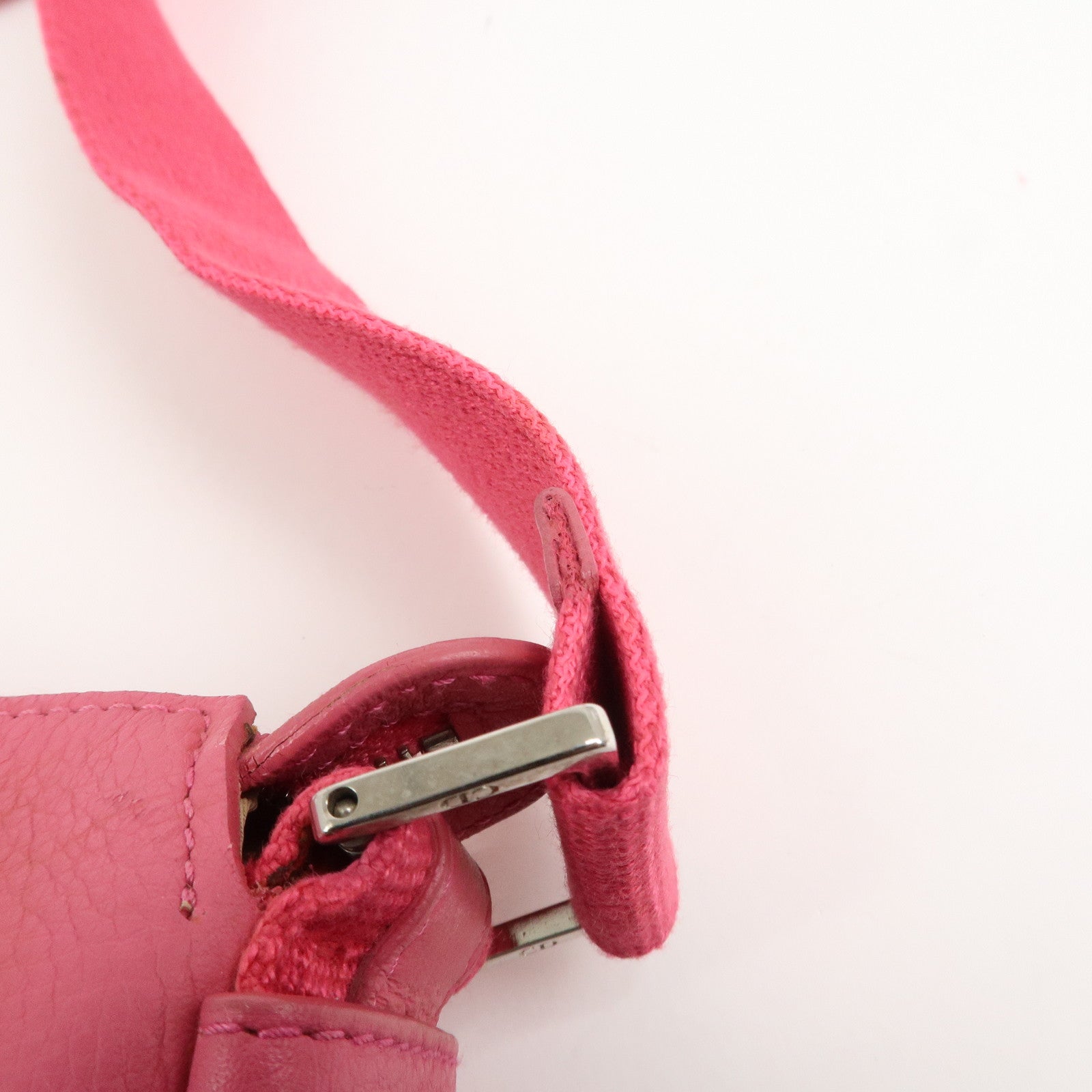 Christian Dior Trotter Canvas Leather Shoulder Bag Beige Pink