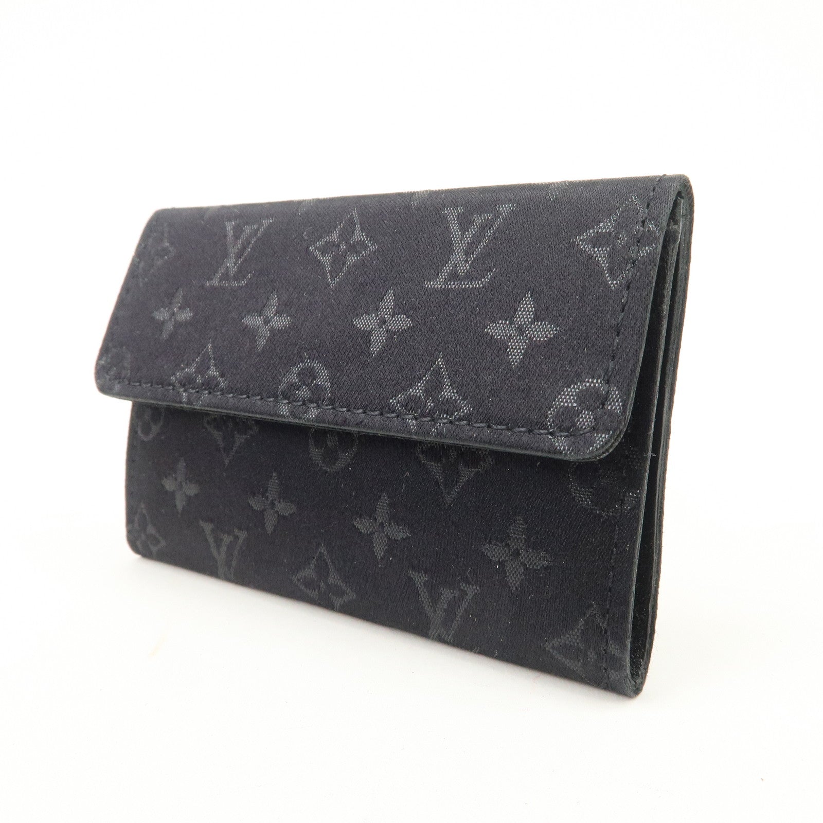 Louis Vuitton Monogram Satin Porte Monnaie Coin Case Noir M92137