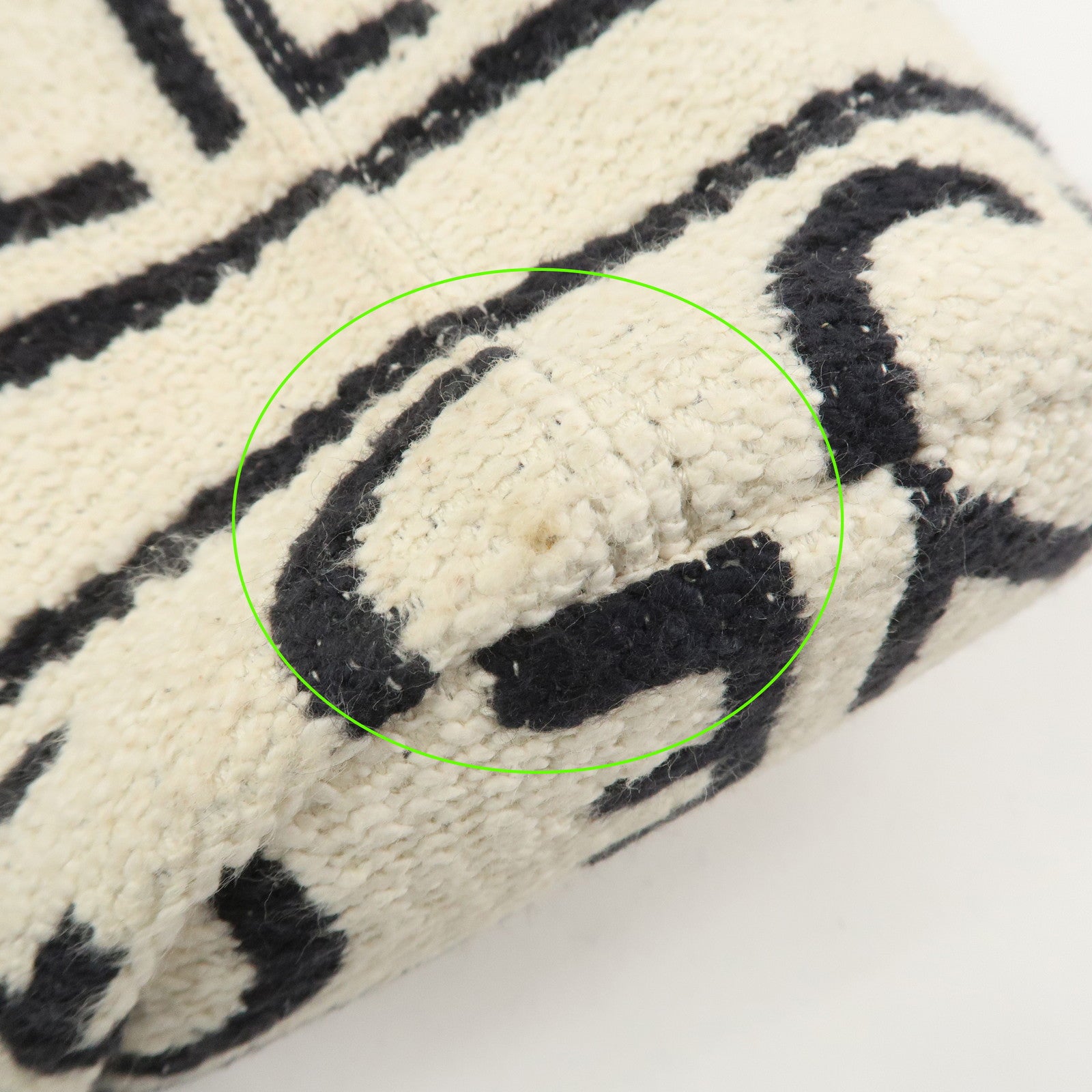 CELINE Teen Drawstring Canvas Leather Hand Bag Natural Brown