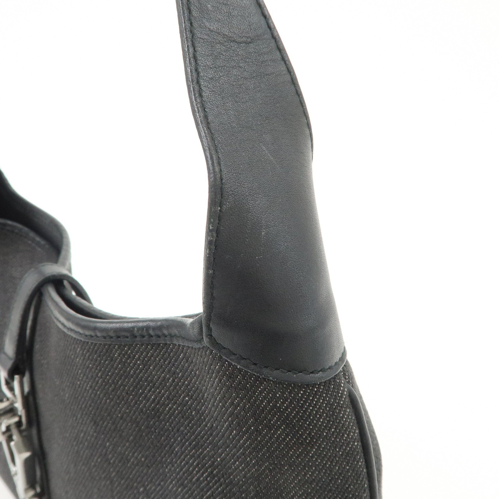 GUCCI Kandensky Denim Leather Shoulder Bag Hand Bag Black 28628