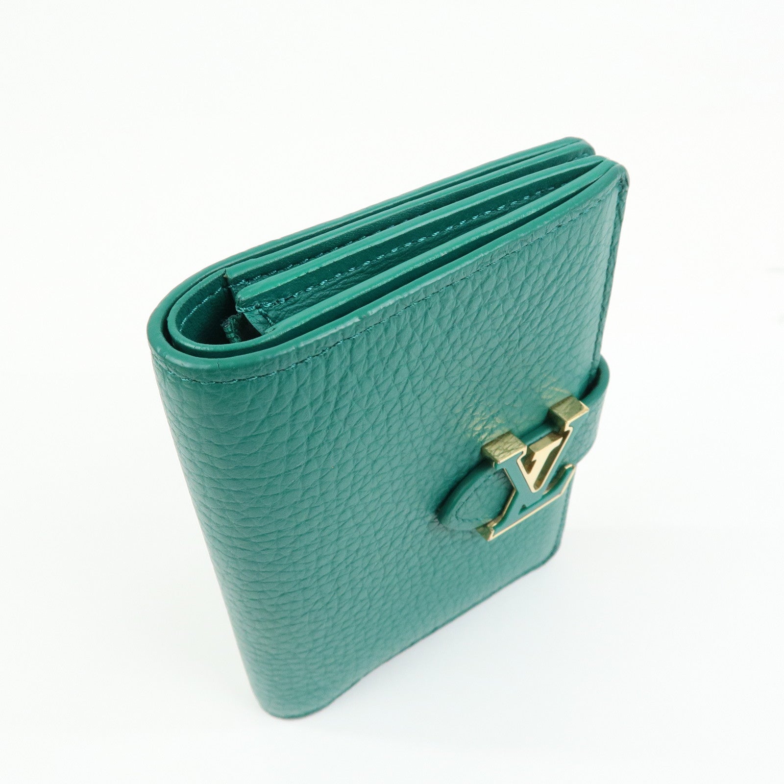 Louis Vuitton Taurillon Leather Vertical Compact Wallet M82438