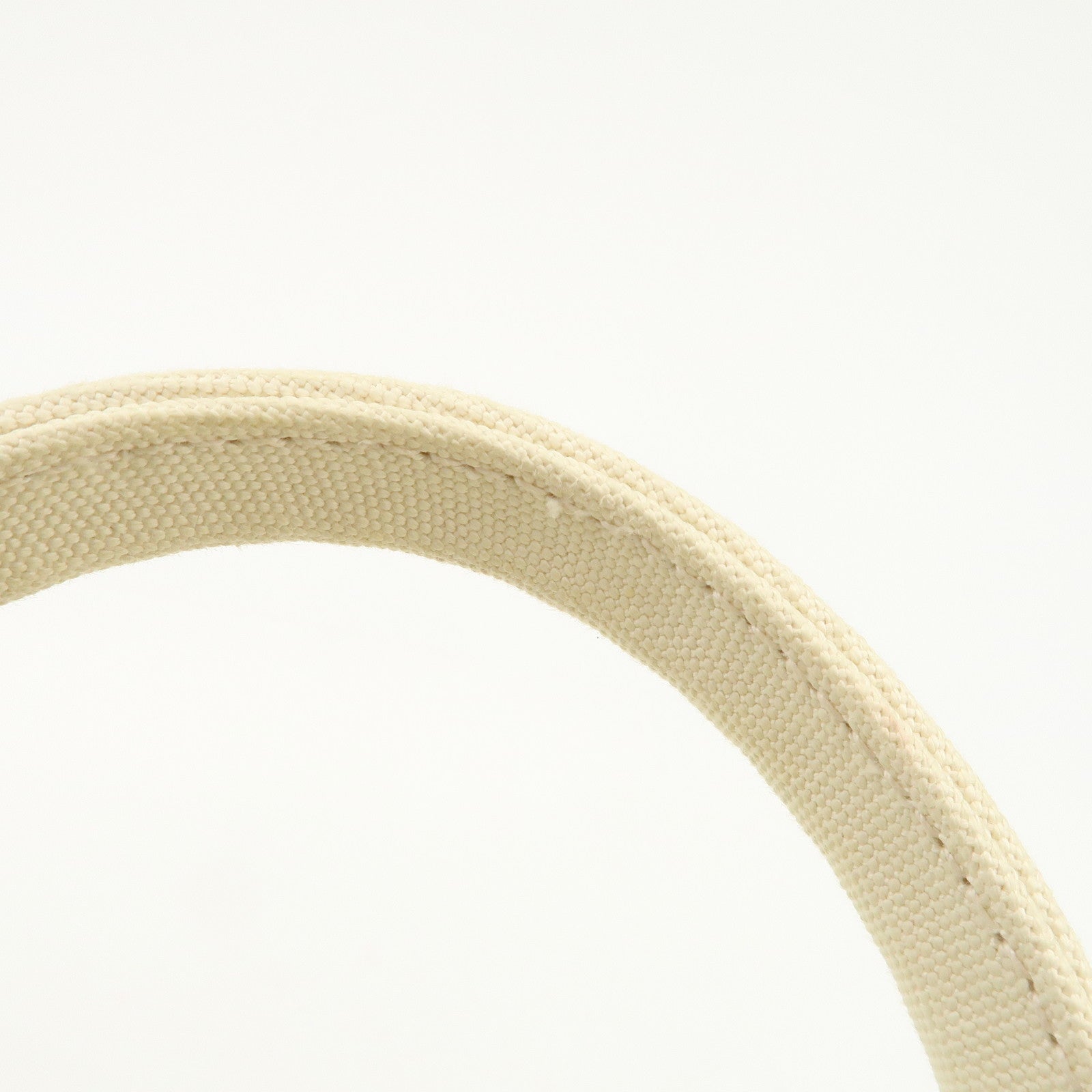 PRADA Logo Raffia Canvas Straw Hand Bag White Gold Charm1BG089