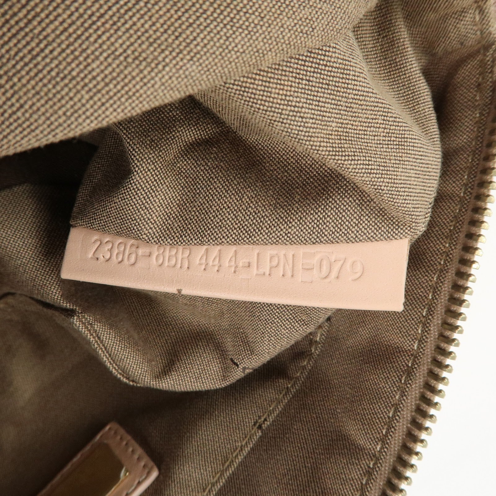 FENDI Zucchino Canvas Leather Shoulder Bag Hand Bag Pink 8BR444