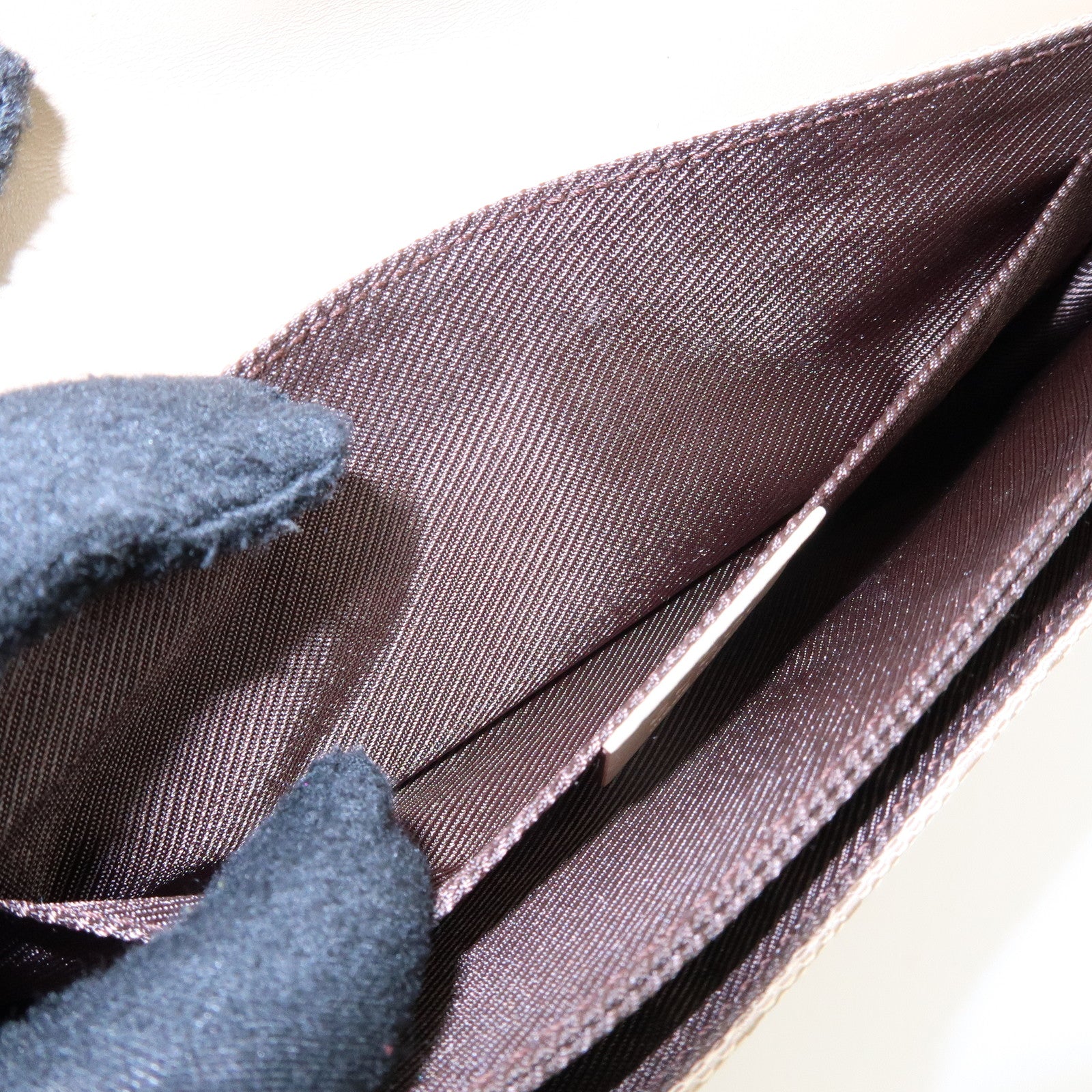 GUCCI GG Canvas Leather Shoulder Bag Hand Bag Beige 01235