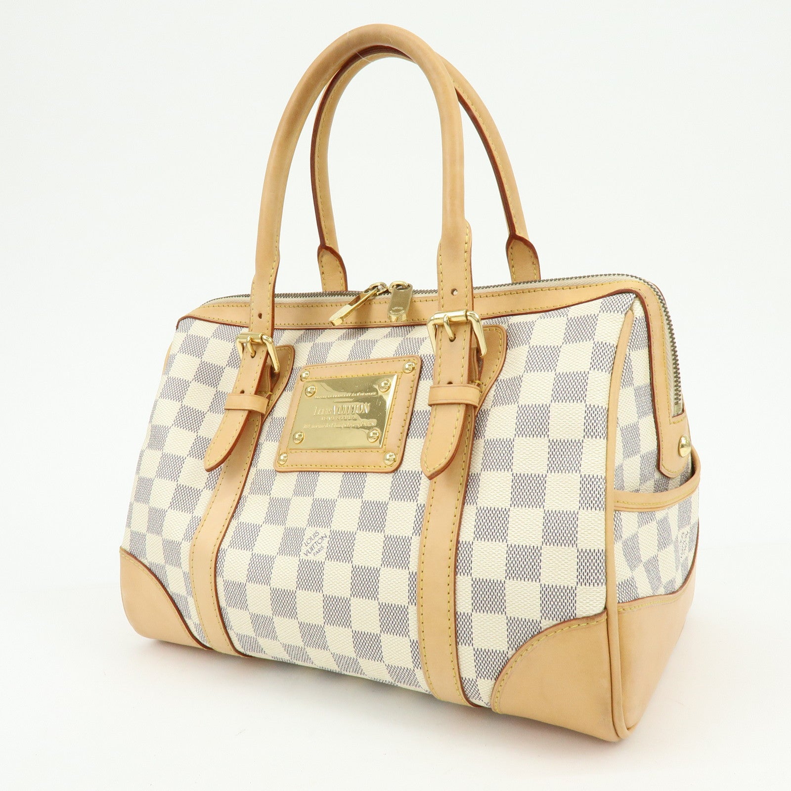 Louis Vuitton Damier Azur Leather Canvas Berkeley Hand Bag N52001