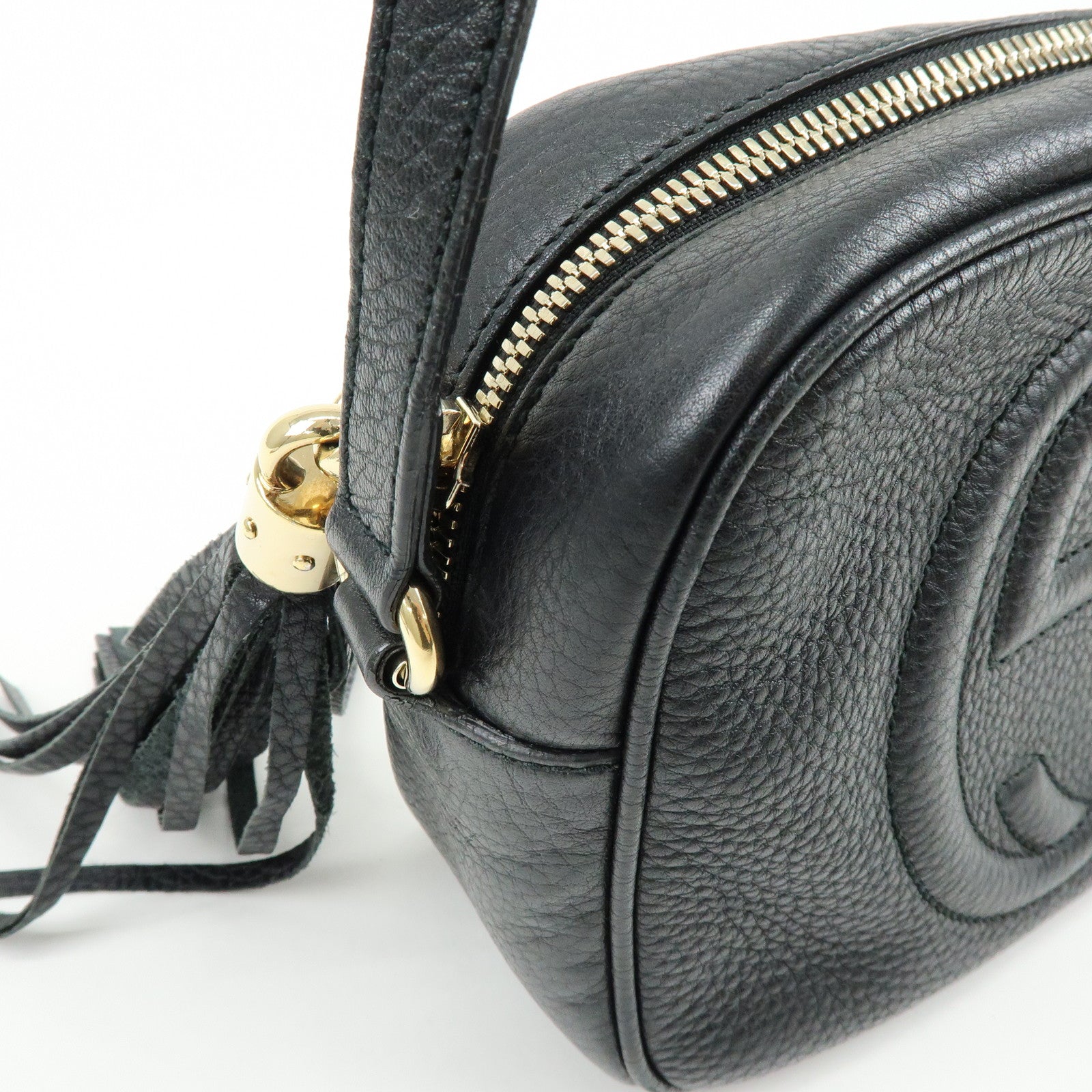 GUCCI SOHO Leather Small Disco Bag Shoulder Bag Black 308364