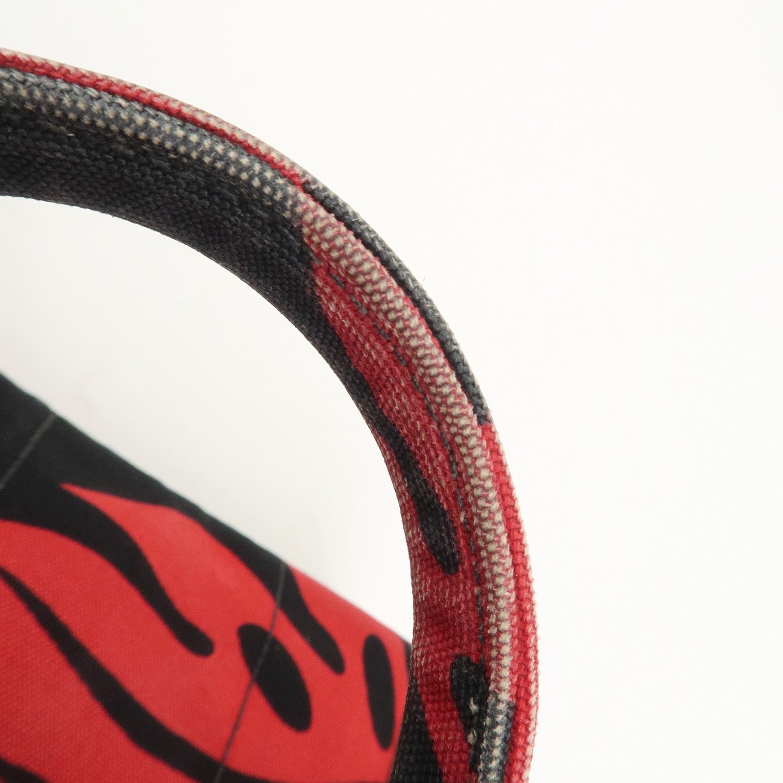 PRADA Canapa Mini 2Way Bag Tote Bag Black Red BN2439G
