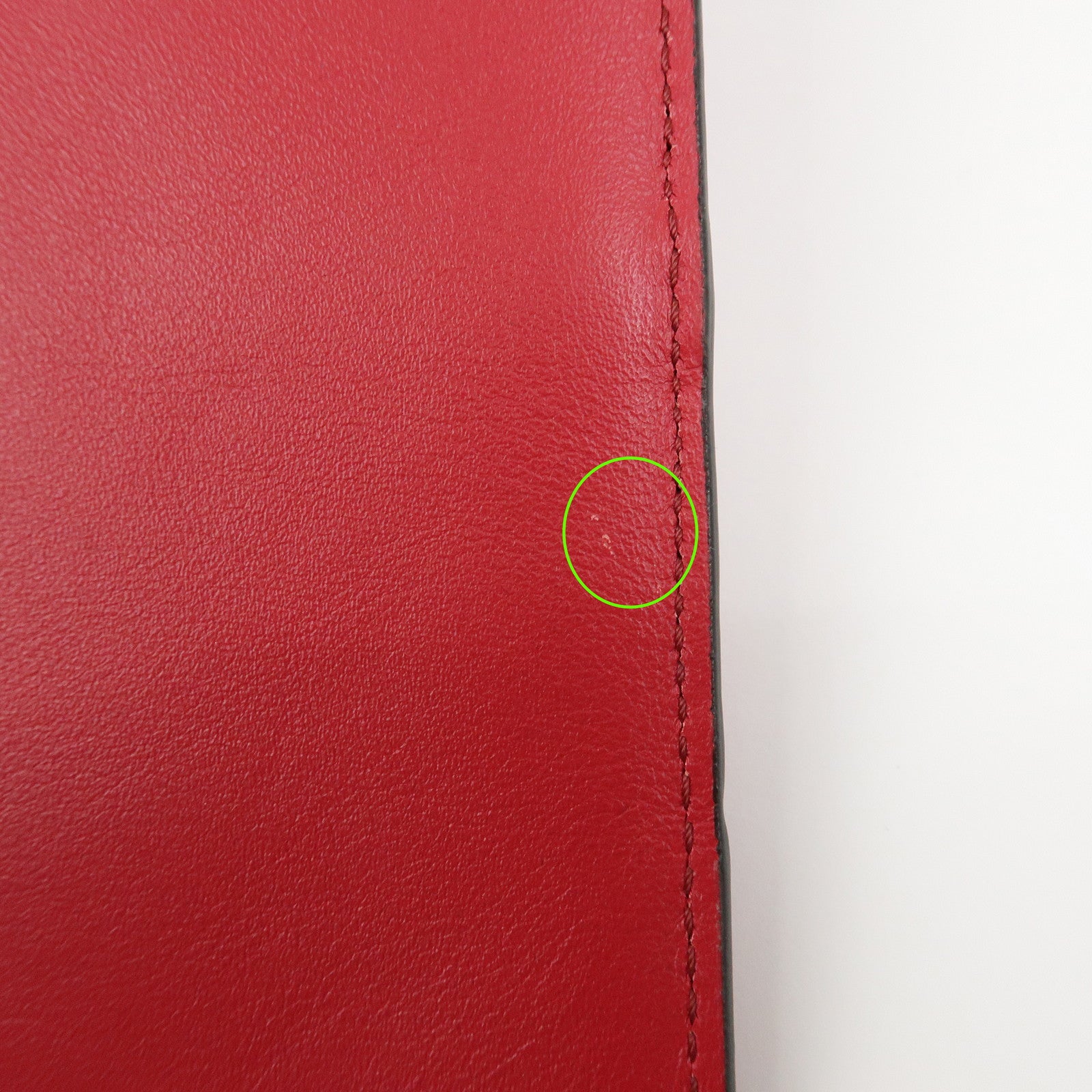 Chloe See By Chloe Embossed Leather Clutch Bag Flat Pouch Red