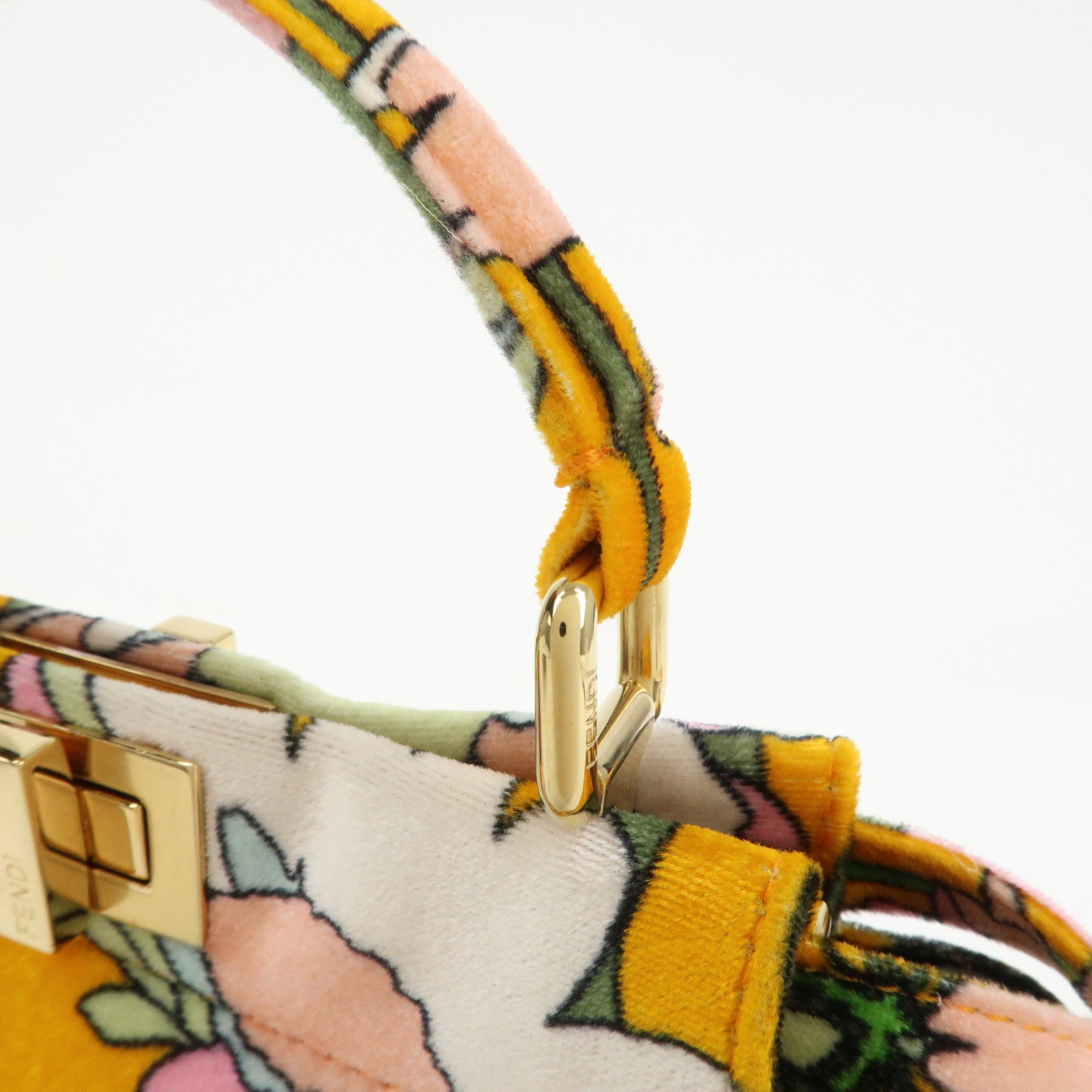 FENDI Peekaboo Small Velour 2Way Shoulder Bag Hand Bag BN244