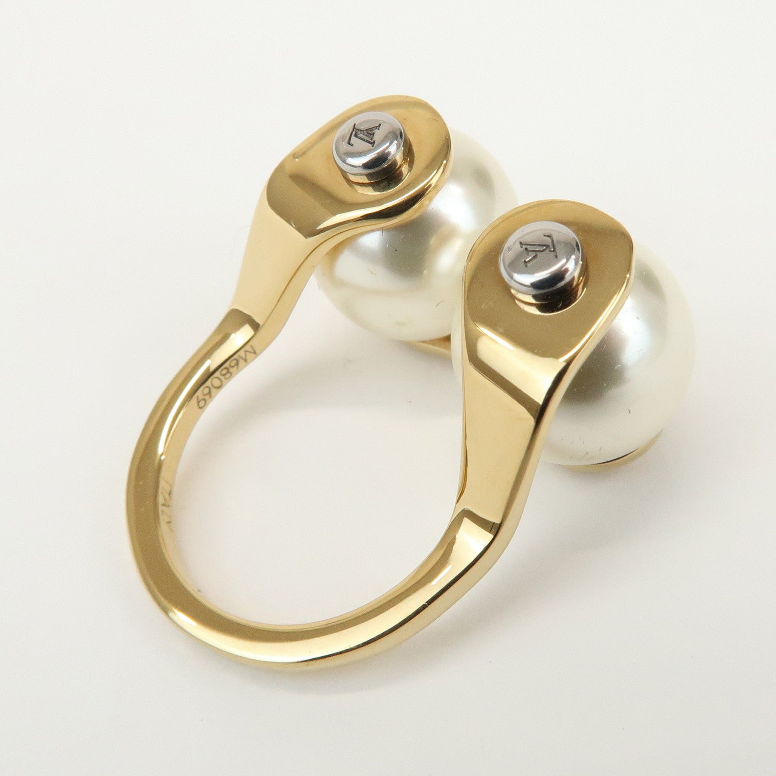 Louis Vuitton Ring LV Speedy Imitation Pearl M Gold M68069
