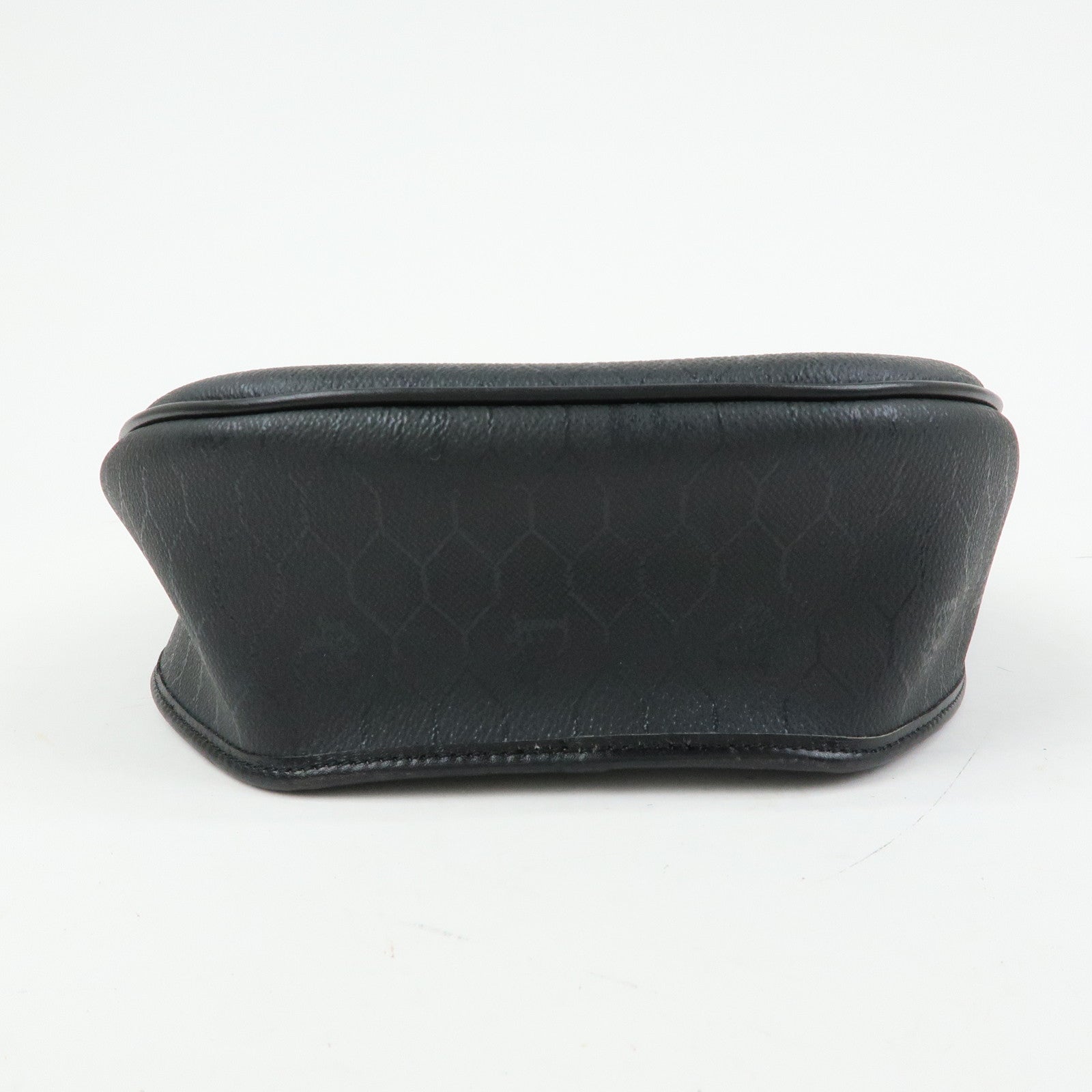 Christian Dior Honeycomb PVC Leather Shoulder Bag Crossbody Black