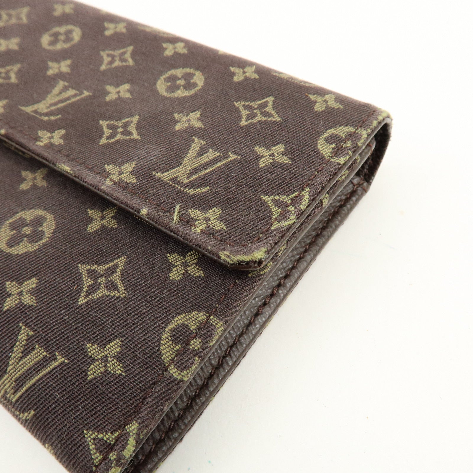 Louis Vuitton Monogram Mini Lin Canvas Long Wallet Brown M95234