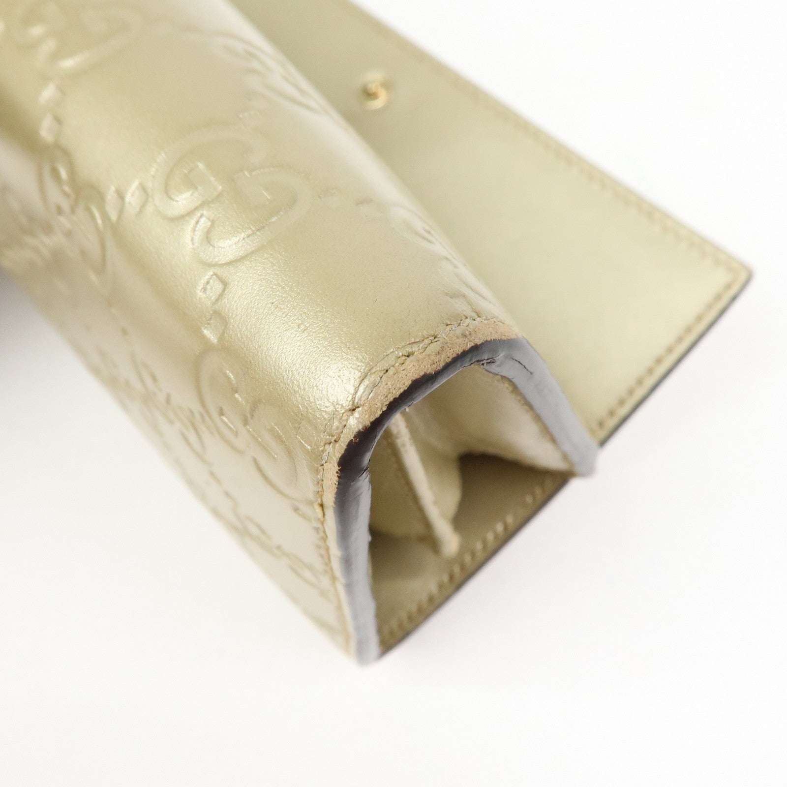 GUCCI Guccissima Interlocking G Flap Long Wallet Gold 388679