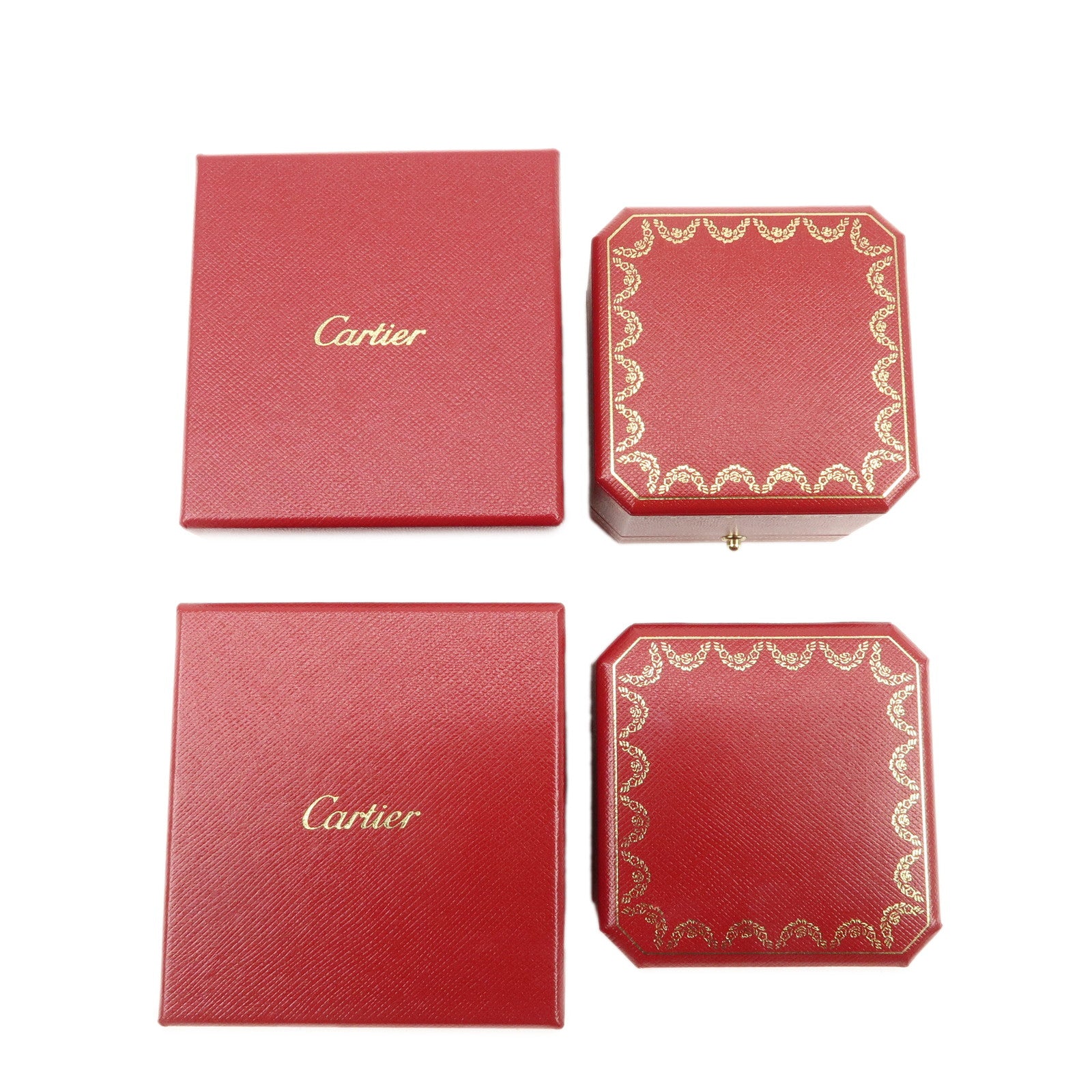 Cartier Set of 2 Jewelry Box Ring Box Display Box Red