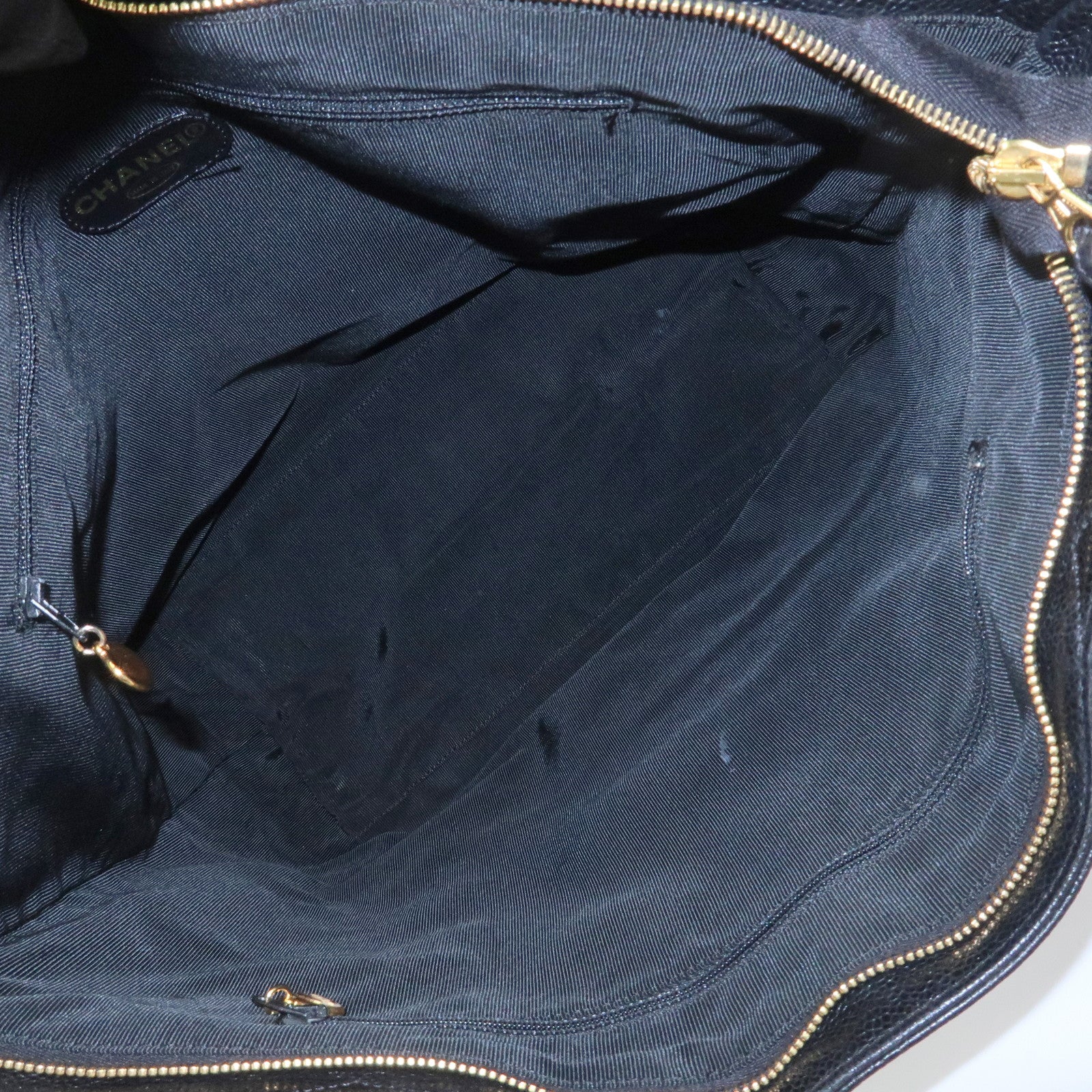 CHANEL COCO Mark Caviarskin Tote Bag Shoulder Bag Hand Bag Black