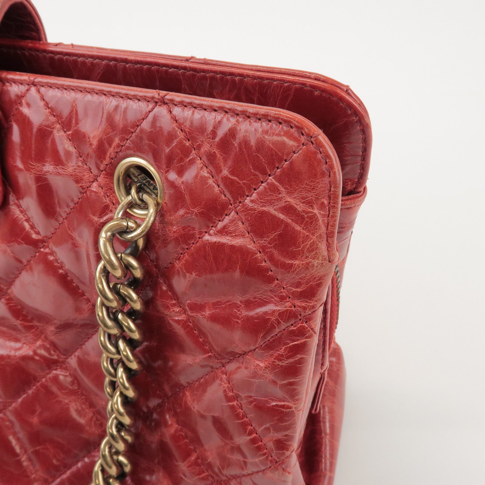 CHANEL CHANEL 2.55 Leather Chain Shoulder Bag Hand Bag Red