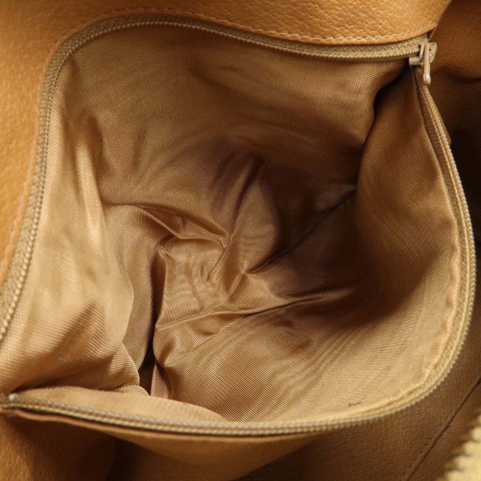 CELINE Macadam Leather PVC Boston Bag Hand Bag Brown Used