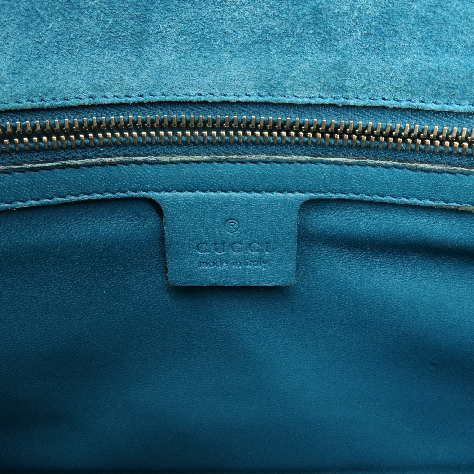 GUCCI Microguccissima Leather Hand Bag Clutch Bag Blue 339249