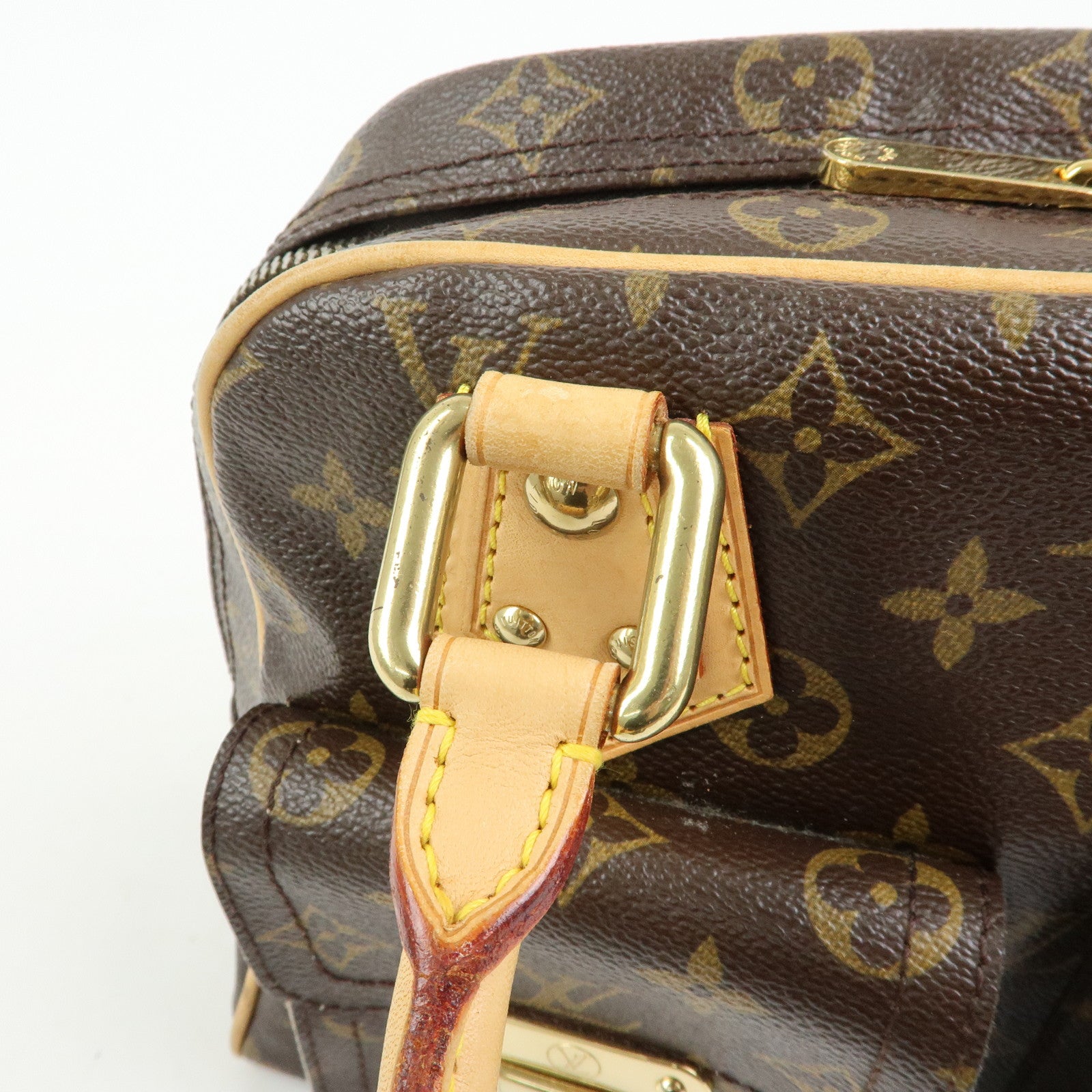 Louis Vuitton Monogram Manhattan PM Hand Bag Brown M40026
