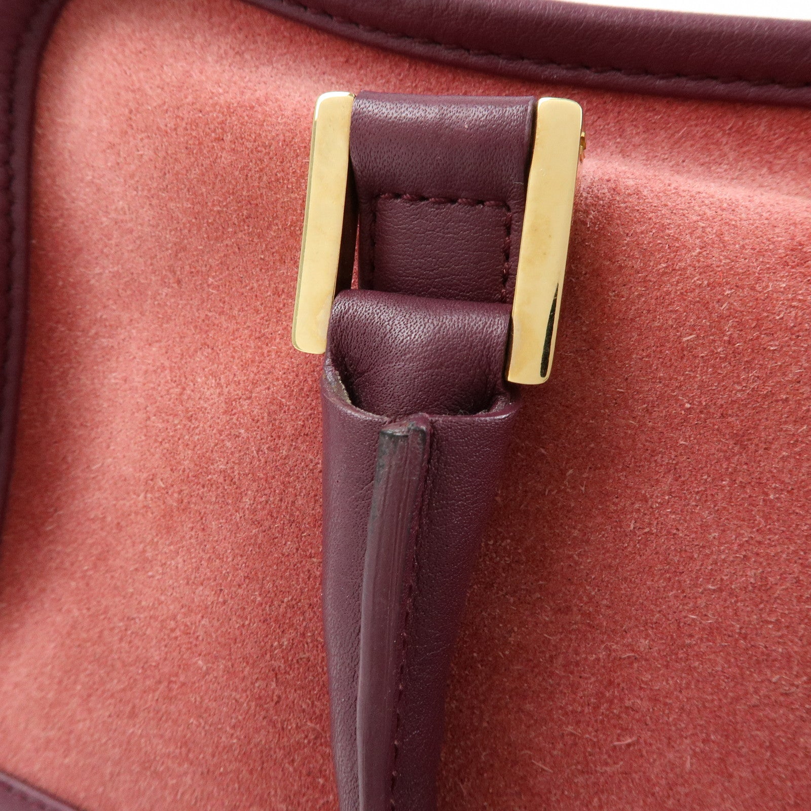 LOEWE Anagram Amazona 28 Suede Leather Hand Bag Red Bordeaux