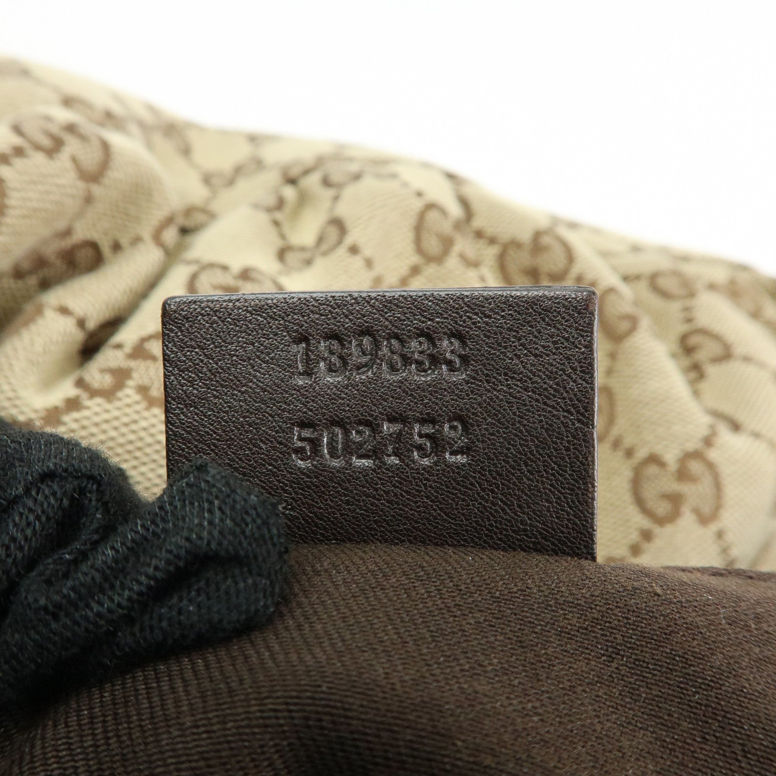 GUCCI Abbey GG Canvas Leather Shoulder Bag Hand Bag Brown 189833