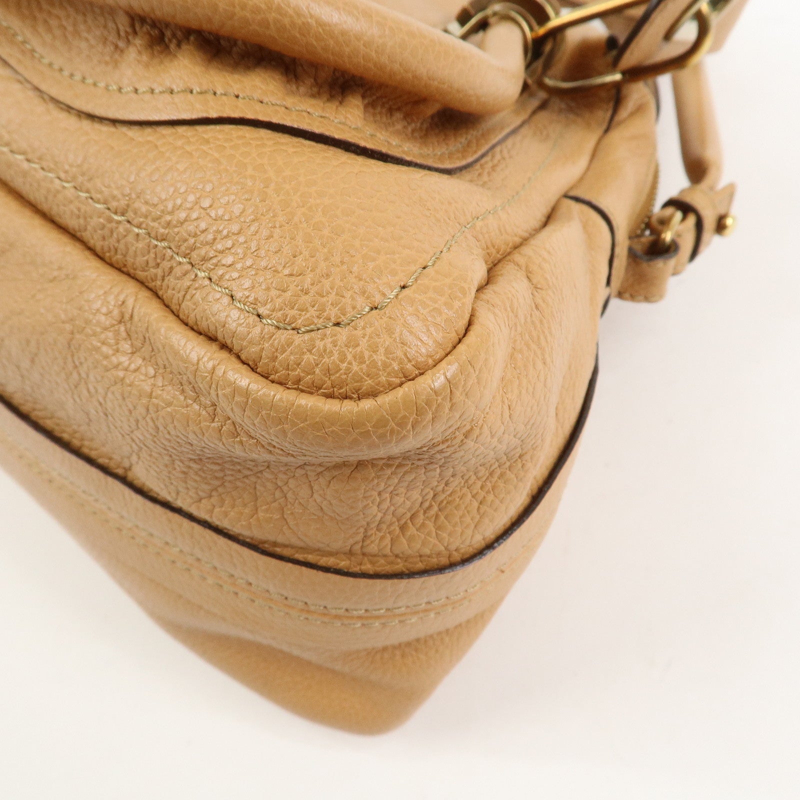 Chloe Paraty Leather 2Way Bag Shoulder Bag Hand Bag Brown