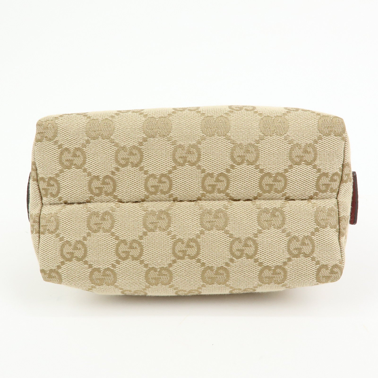 GUCCI GG Canvas Leather Pouch Cosmetic Case Beige Pink 29595