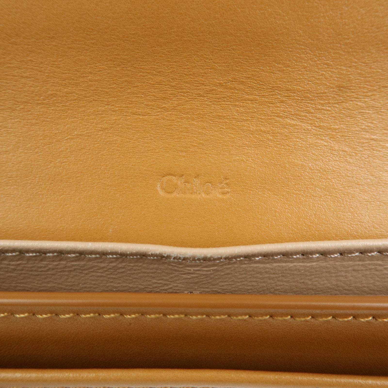 Chloe Leather Bi-hold Long Wallet Brown