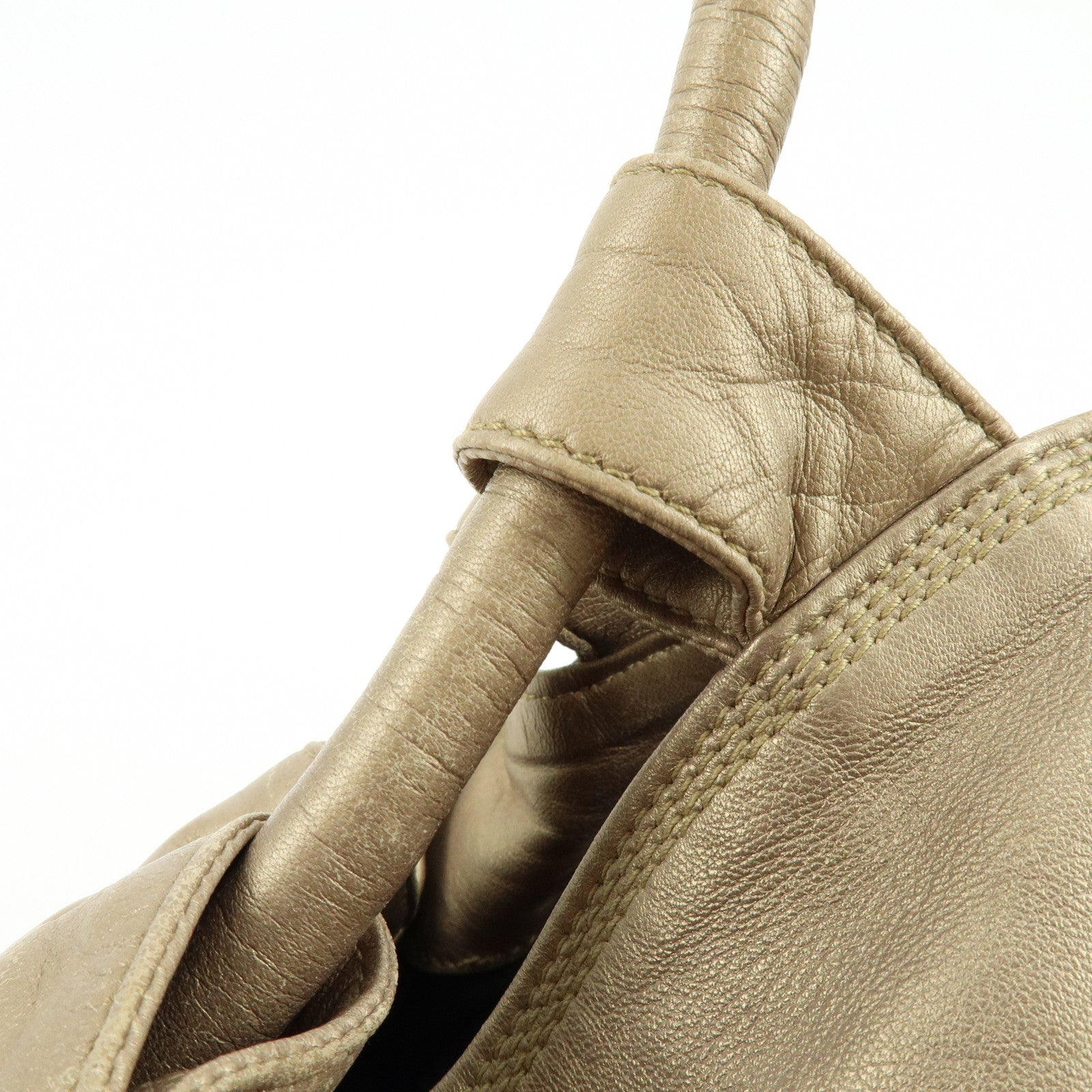 LOEWE Anagram Nappa Aire Leather Hand Bag Shoulder Bag Gold